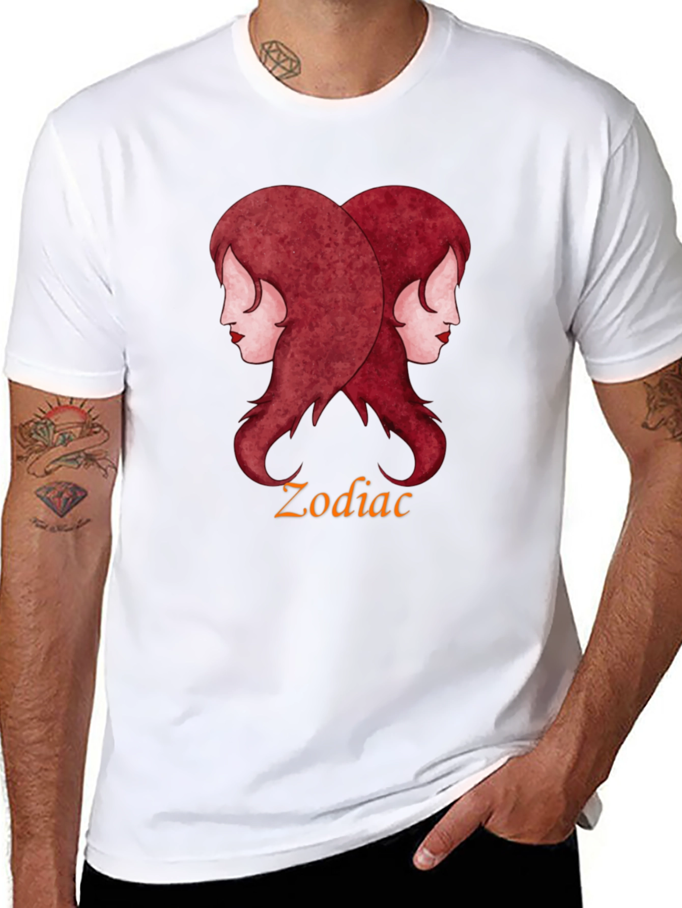 Gemini Zodiac Black T-Shirt