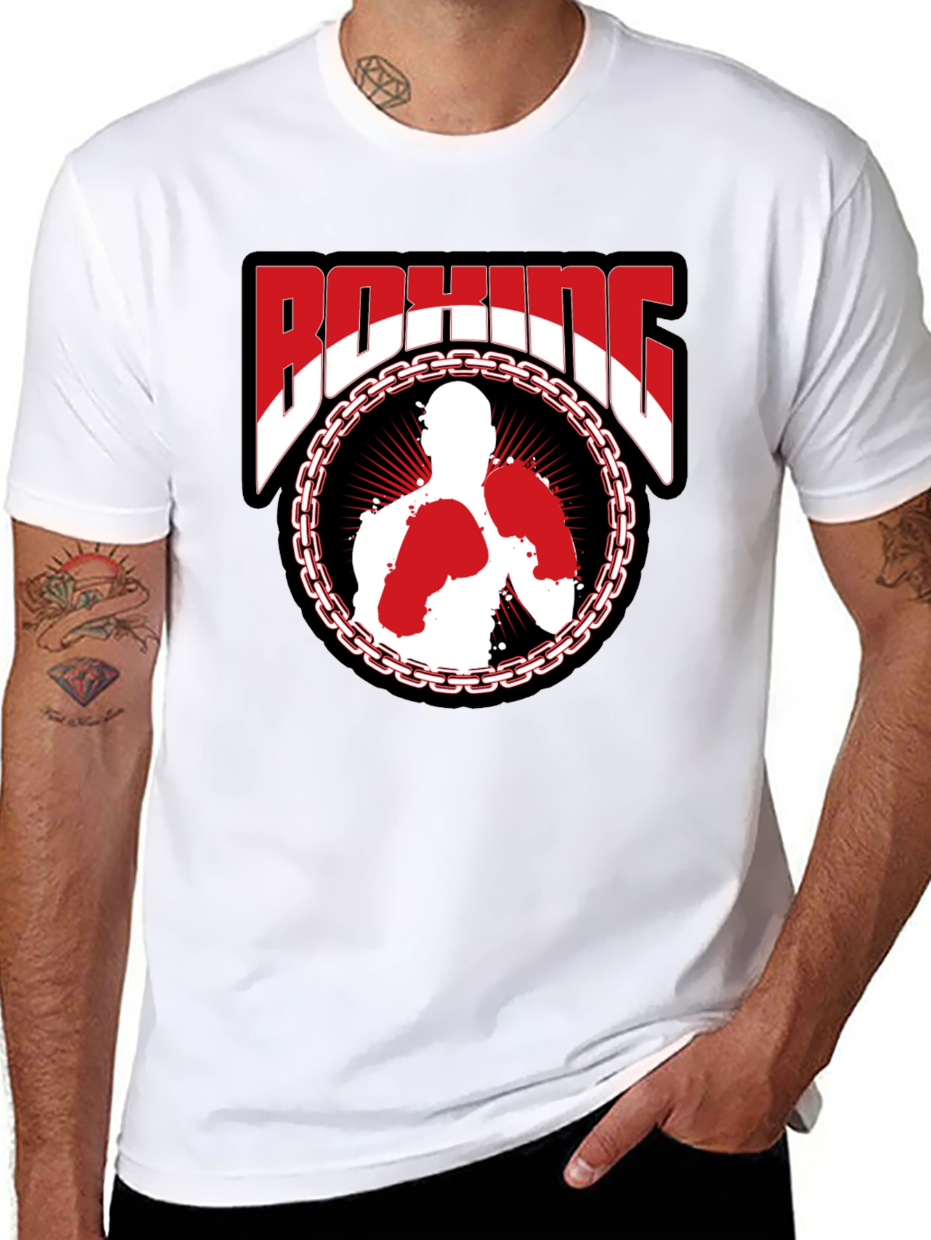 Boxing Graphic T-Shirt - Stylish Black Tee