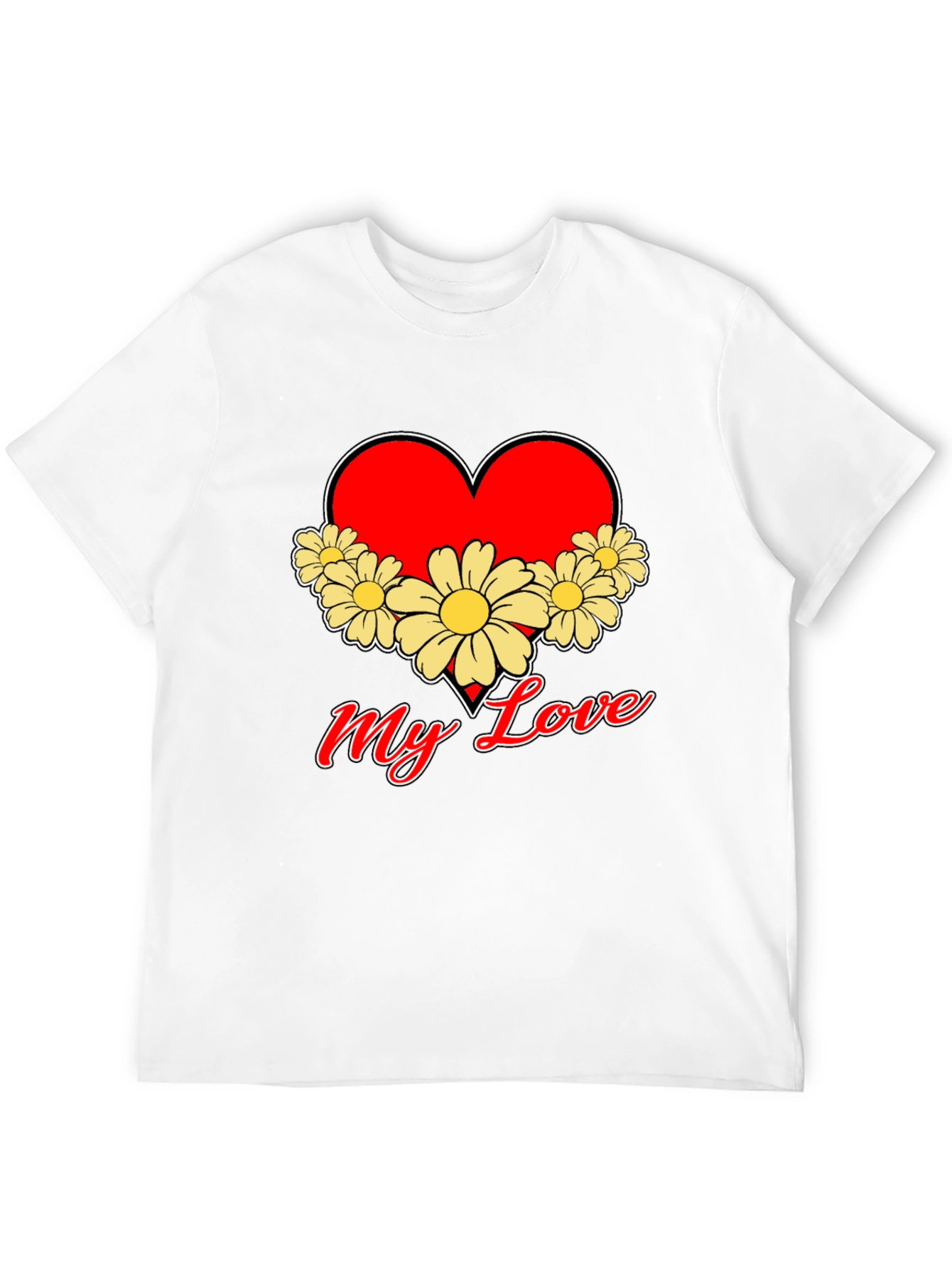 My Love Heart & Flowers Graphic Tee