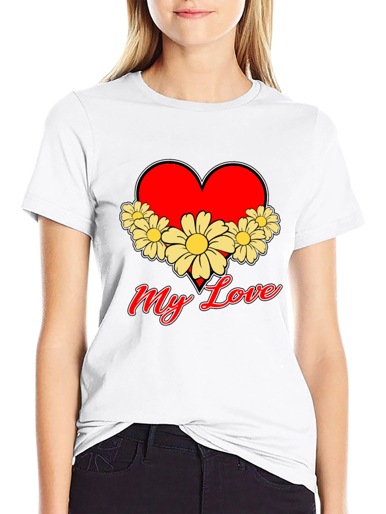 My Love Heart & Flowers Graphic Tee