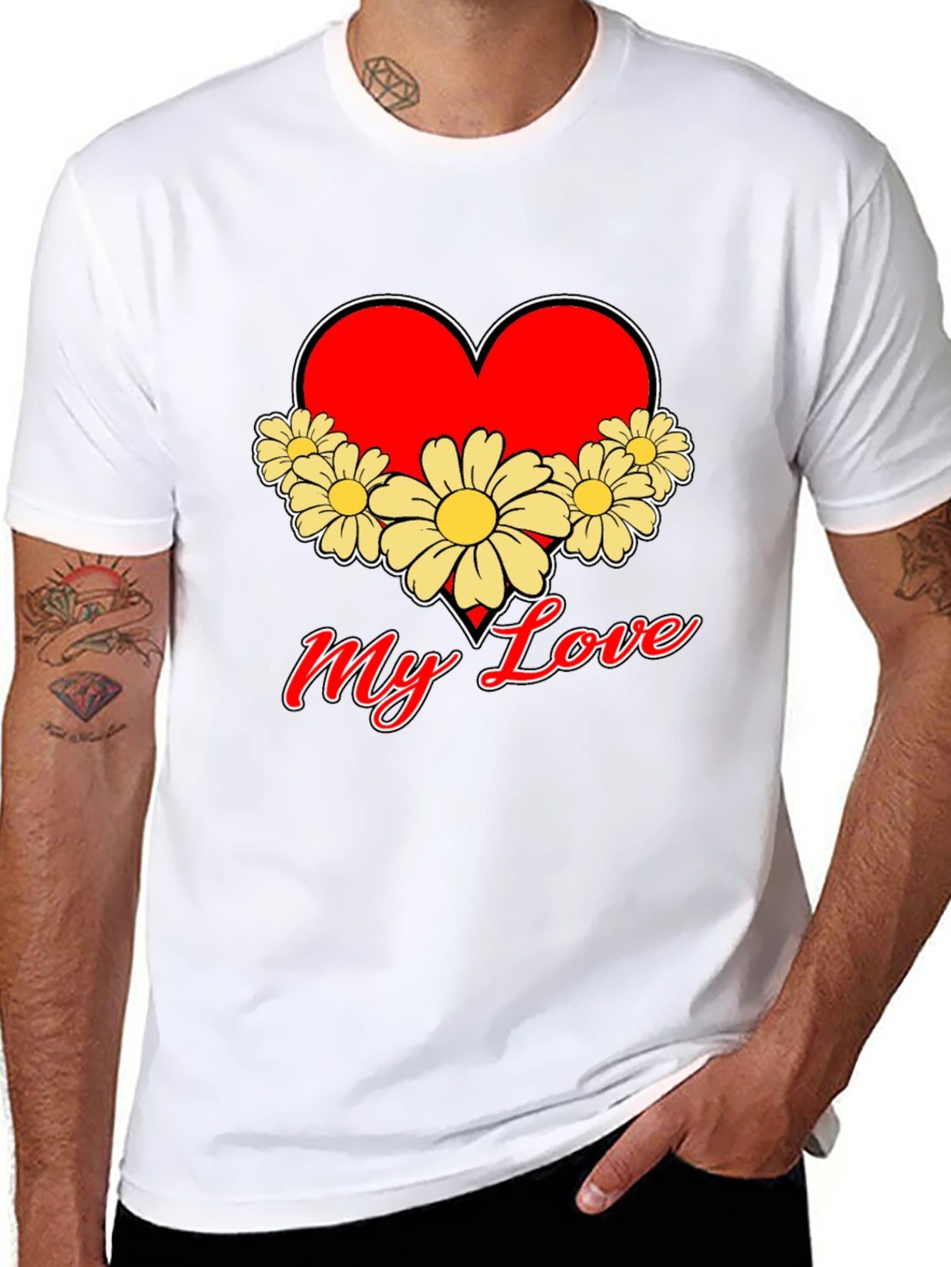 My Love Heart & Flowers Graphic Tee