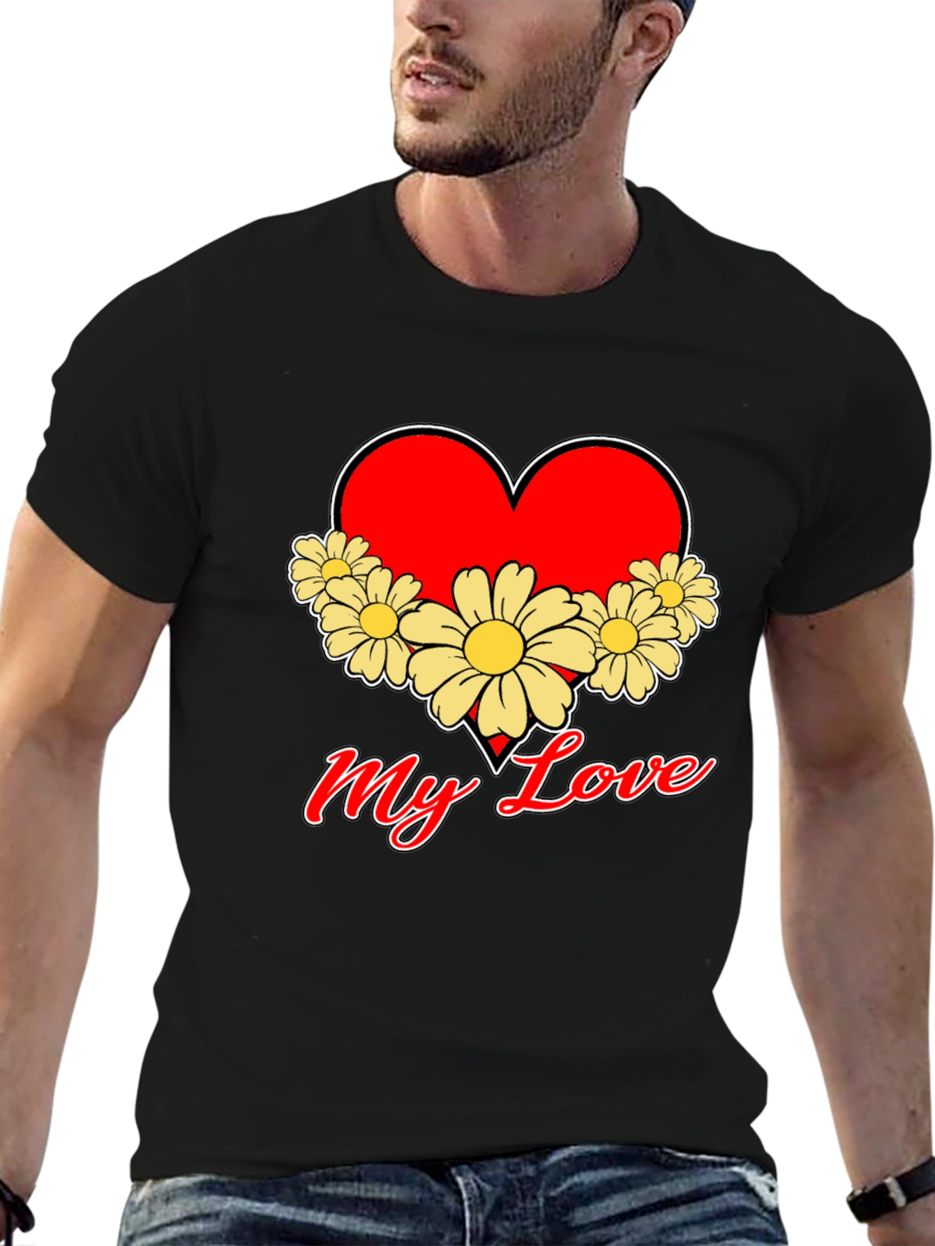 My Love Heart & Flowers Graphic Tee