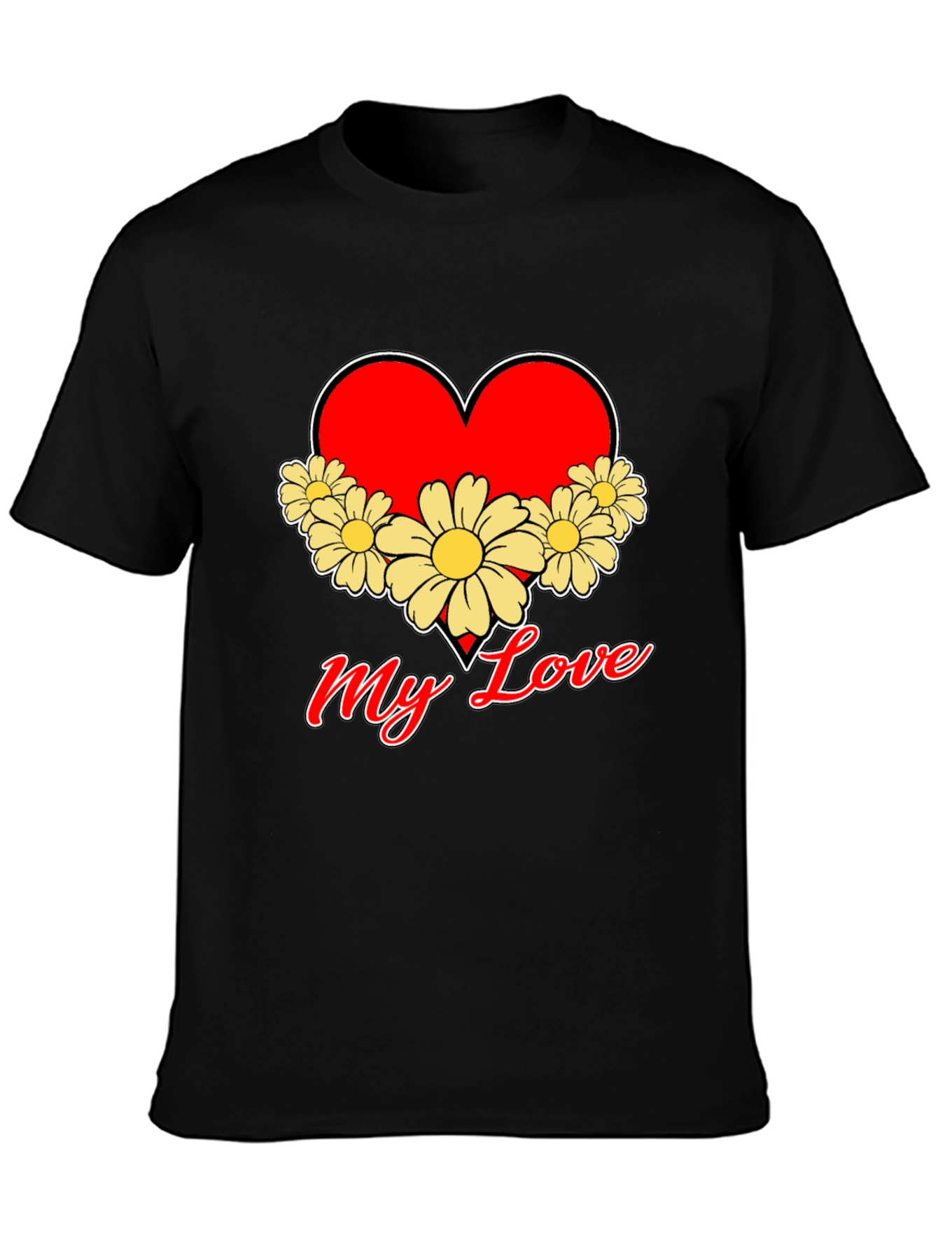 My Love Heart & Flowers Graphic Tee