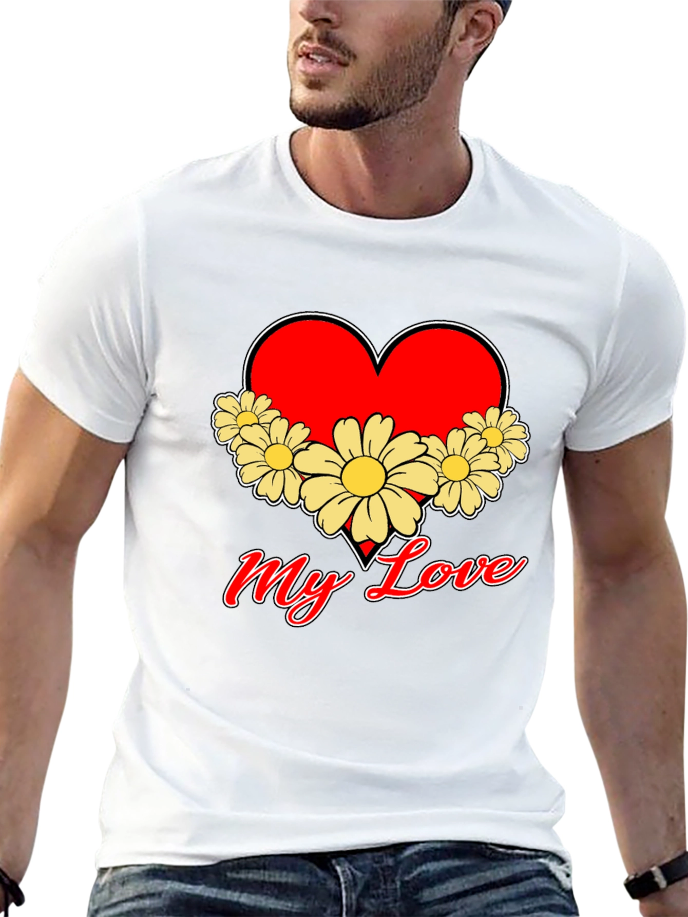 My Love Heart & Flowers Graphic Tee