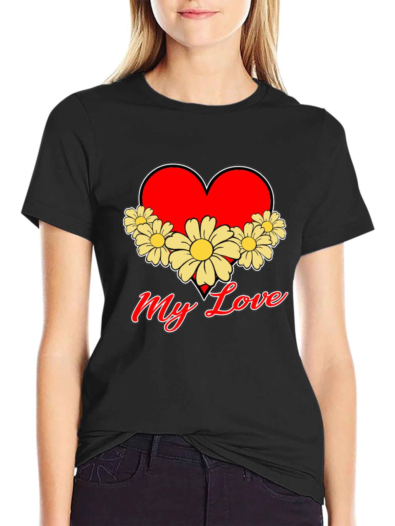 My Love Heart & Flowers Graphic Tee