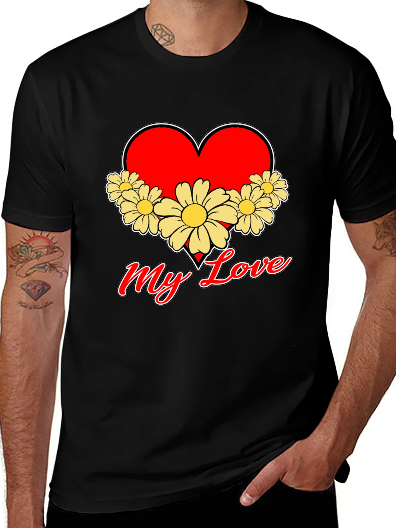 My Love Heart & Flowers Graphic Tee