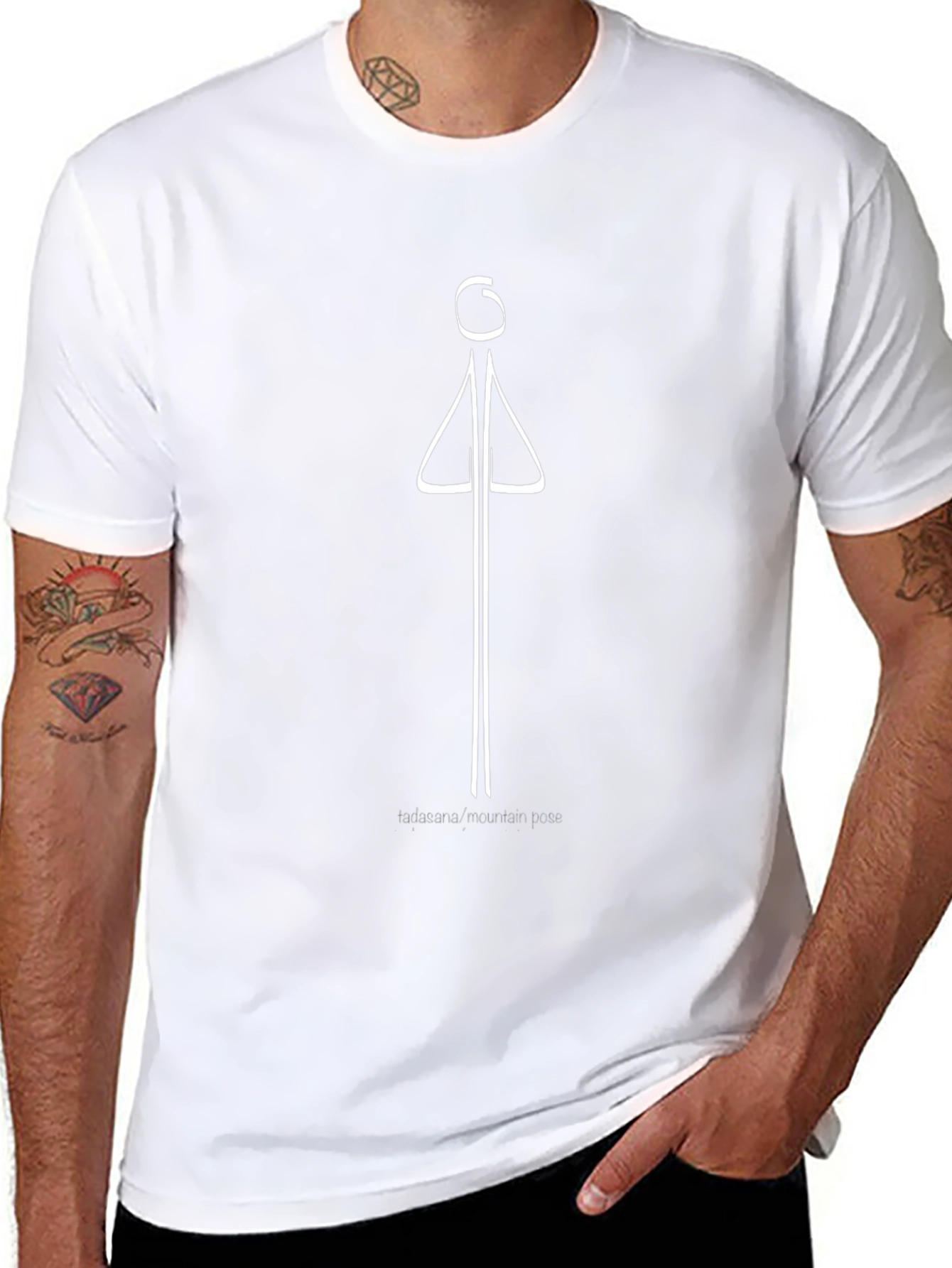 Minimalist Stick Figure Yoga Pose T-Shirt