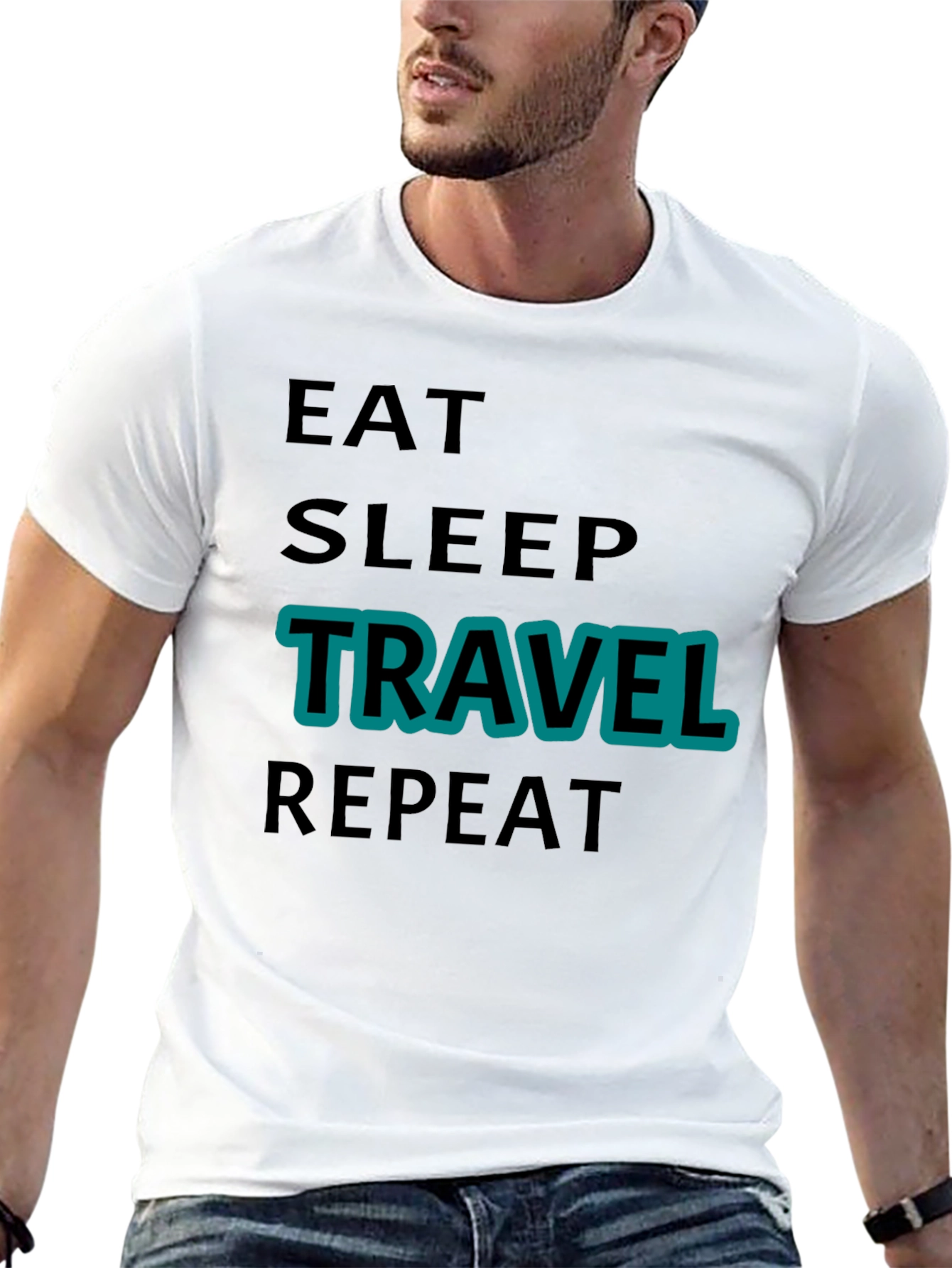 Eat Sleep Travel Repeat Graphic Tee