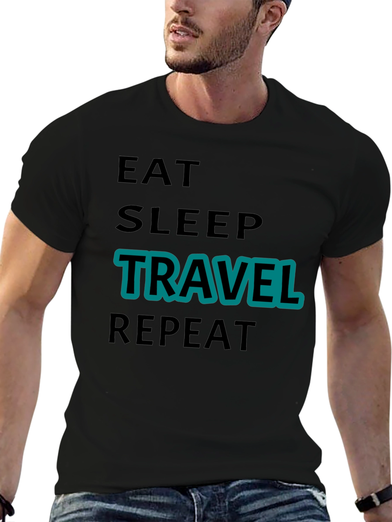 Eat Sleep Travel Repeat Graphic Tee