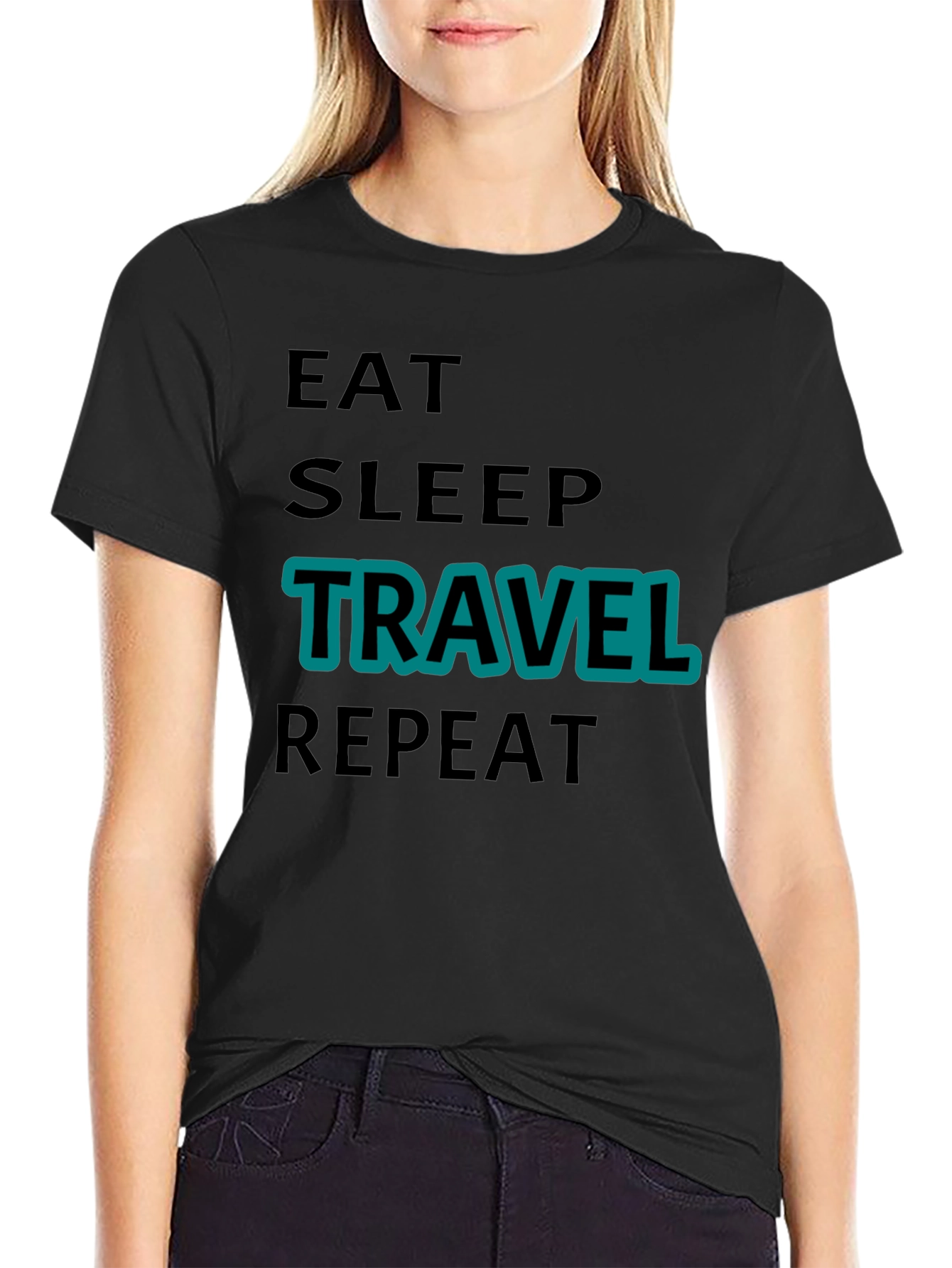 Eat Sleep Travel Repeat Graphic Tee