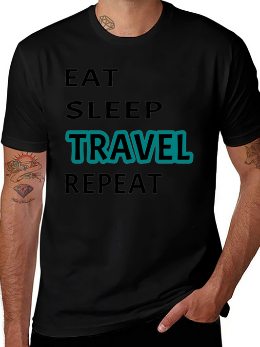 Eat Sleep Travel Repeat Graphic Tee