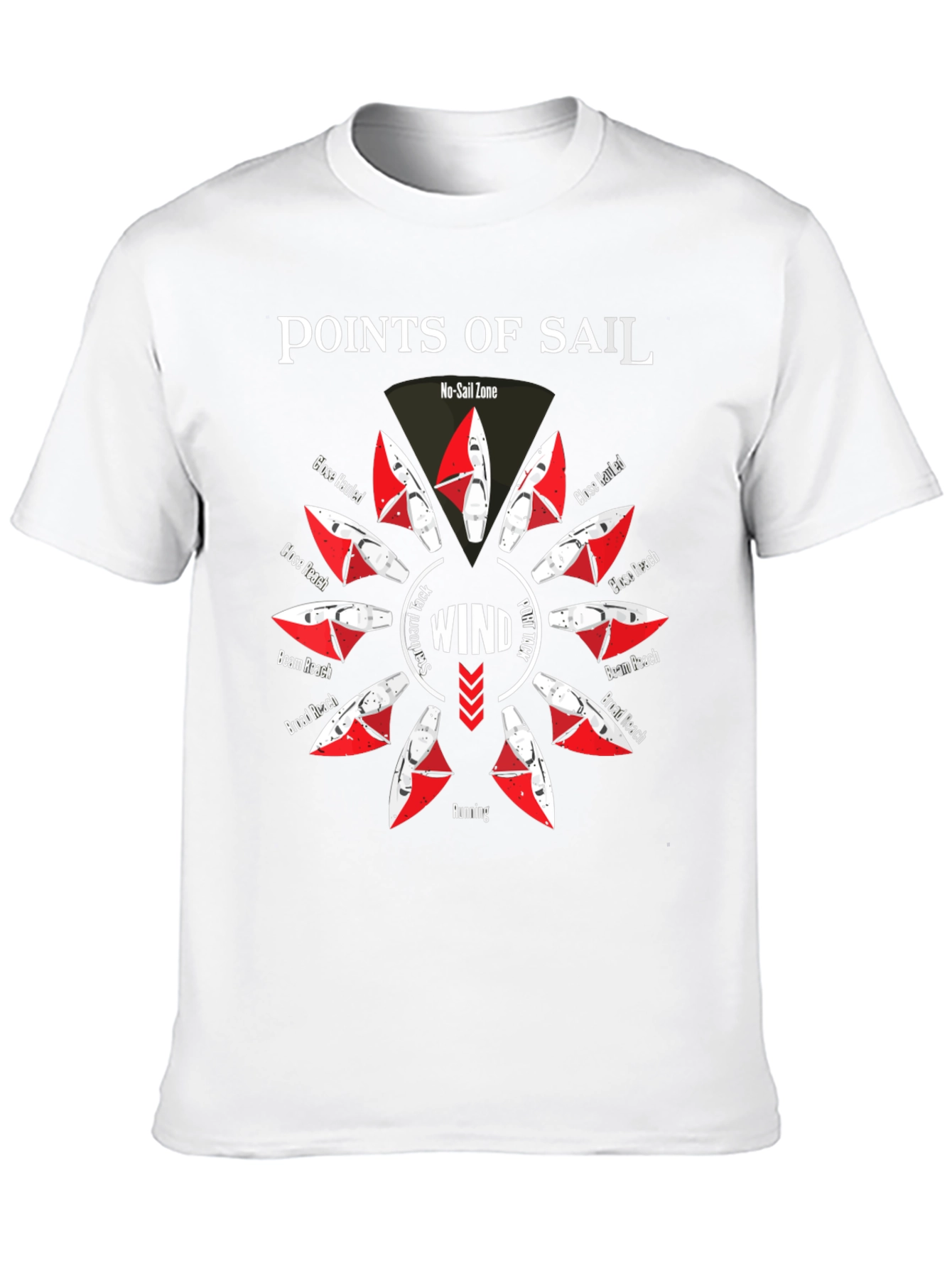 Points of Sail Black Graphic T-Shirt