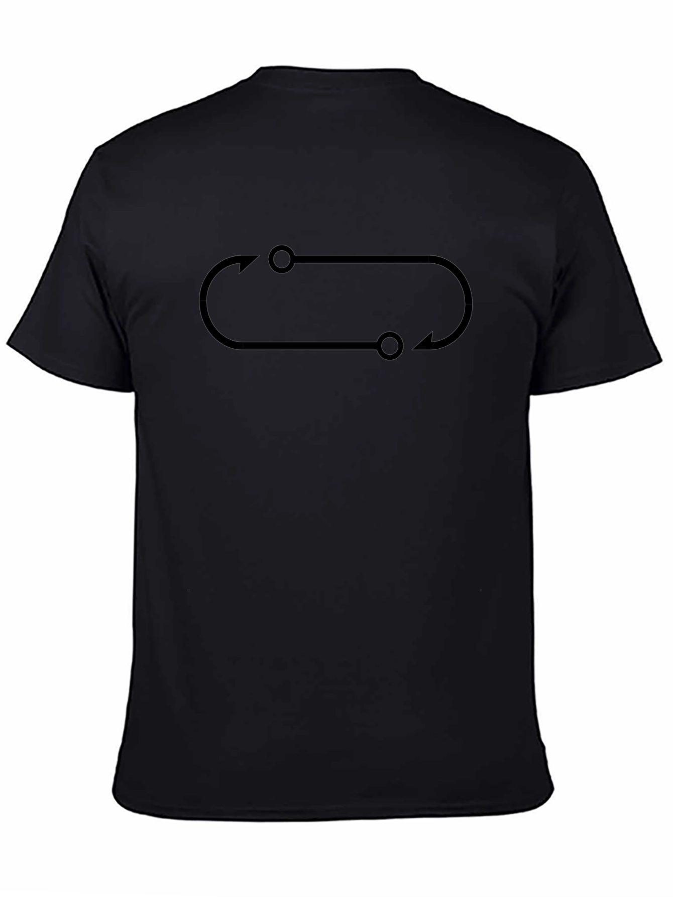 Modern Black T-Shirt with Loop Icon Design