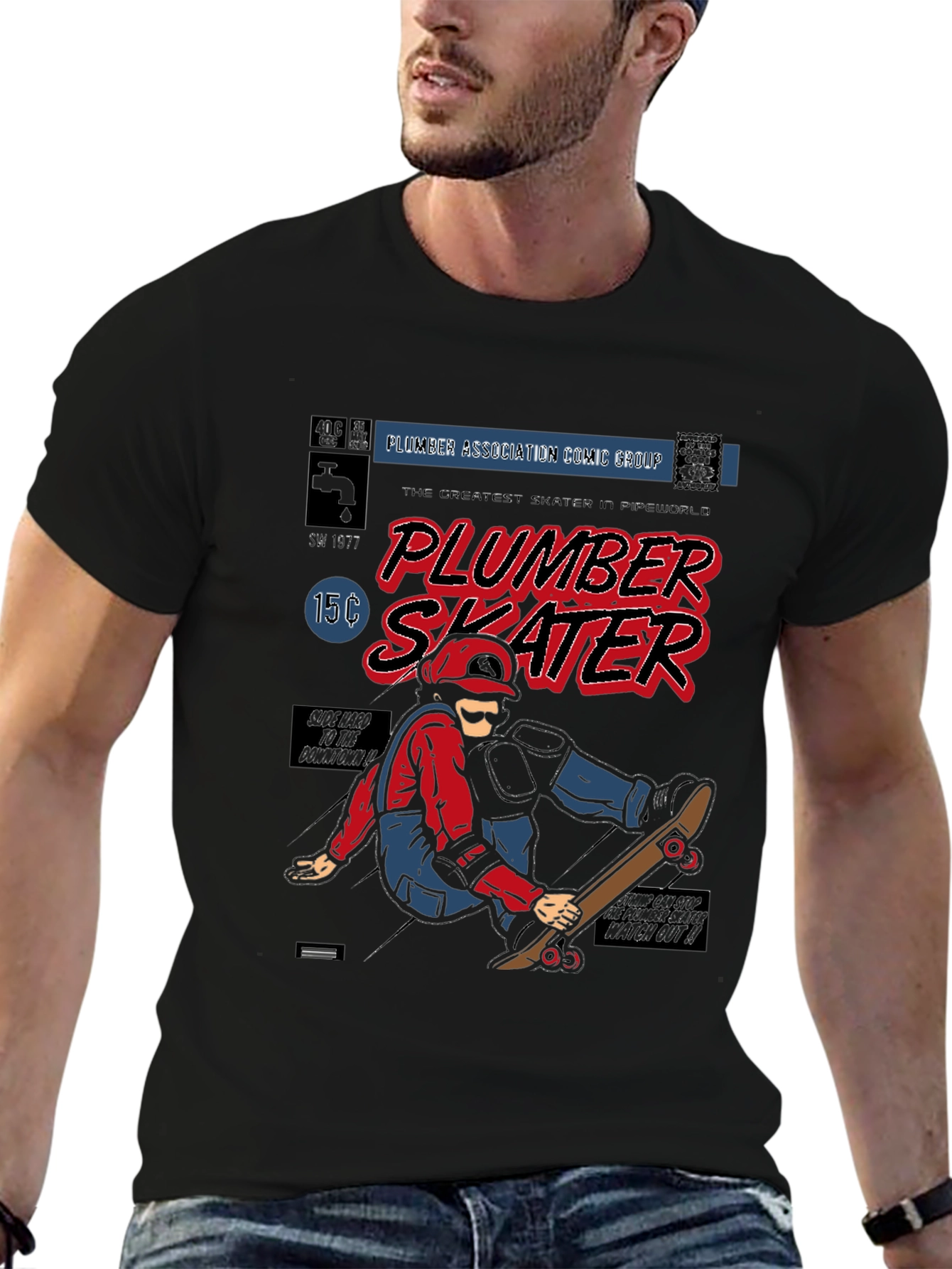 Plumber Skater Graphic Novelty T-Shirt