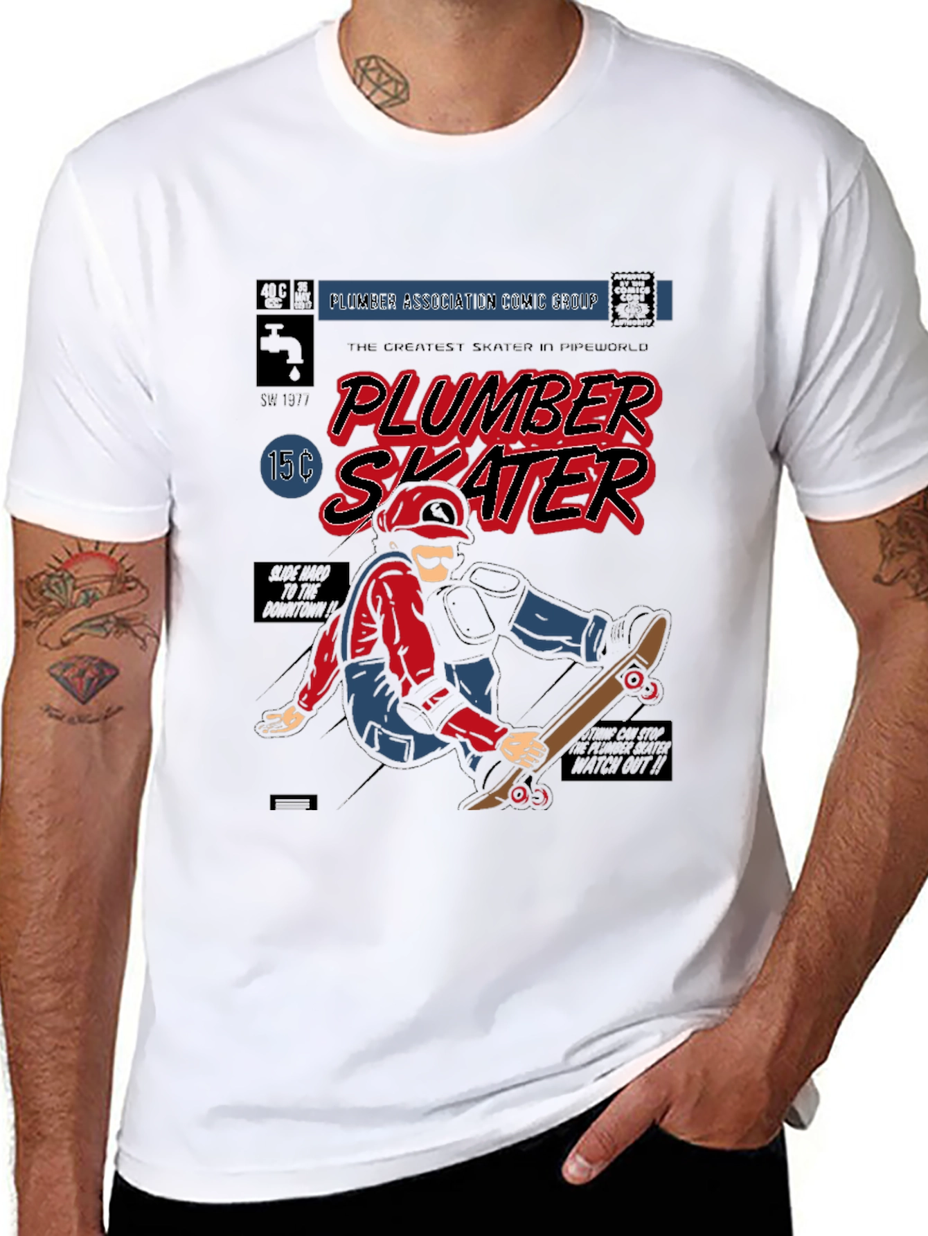 Plumber Skater Graphic Novelty T-Shirt