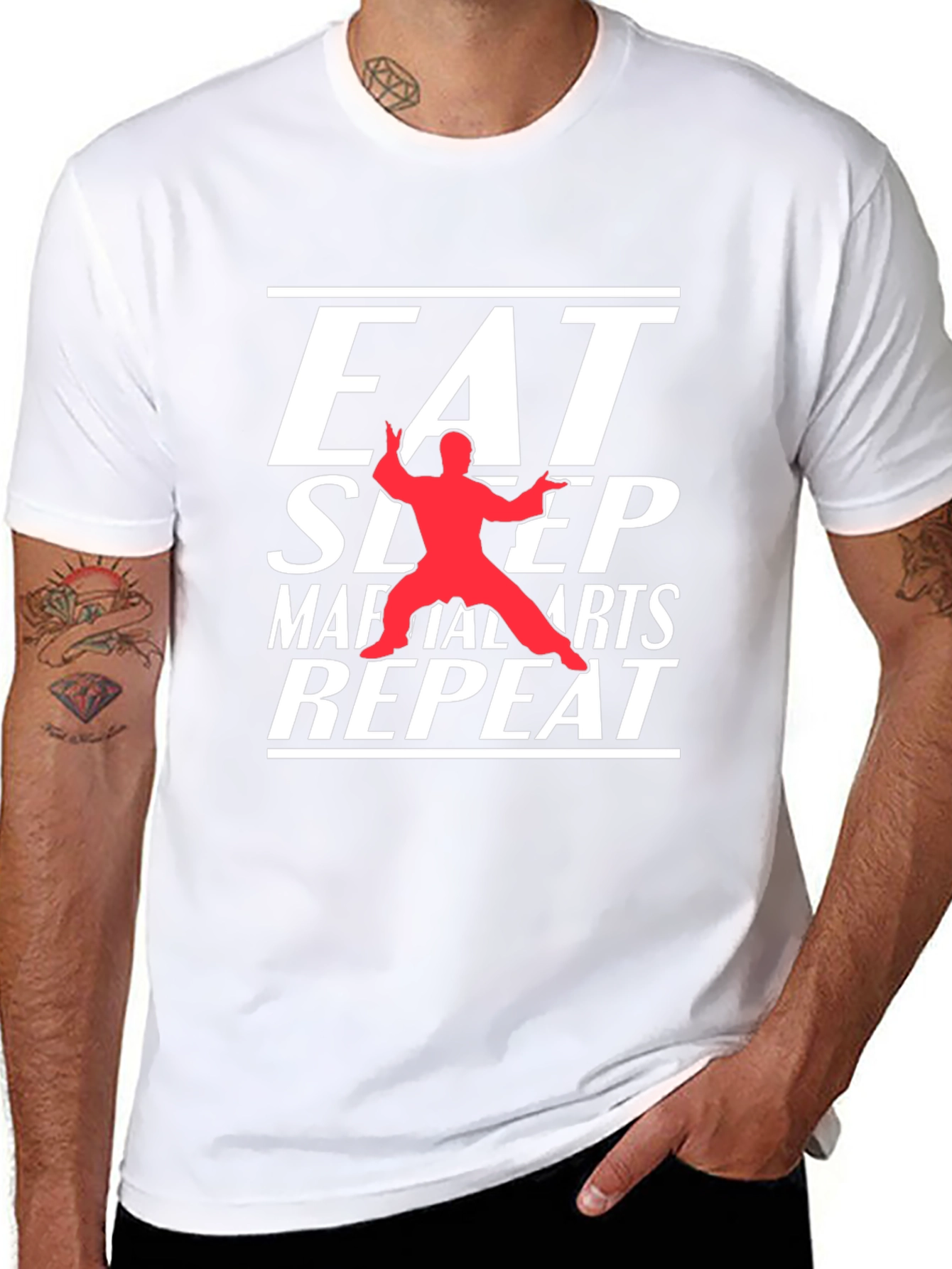 Eat Sleep Martial Arts Repeat Black T-Shirt