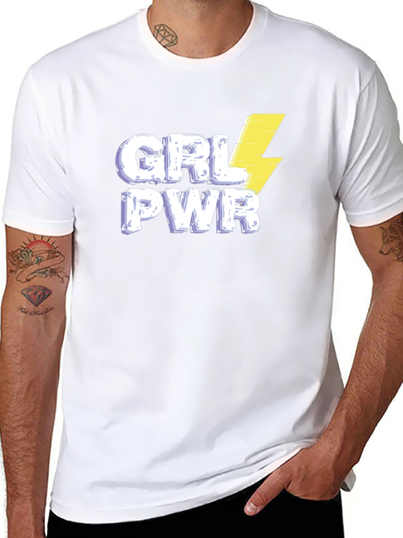 GRL PWR Graphic Tee - Black Cotton T-Shirt