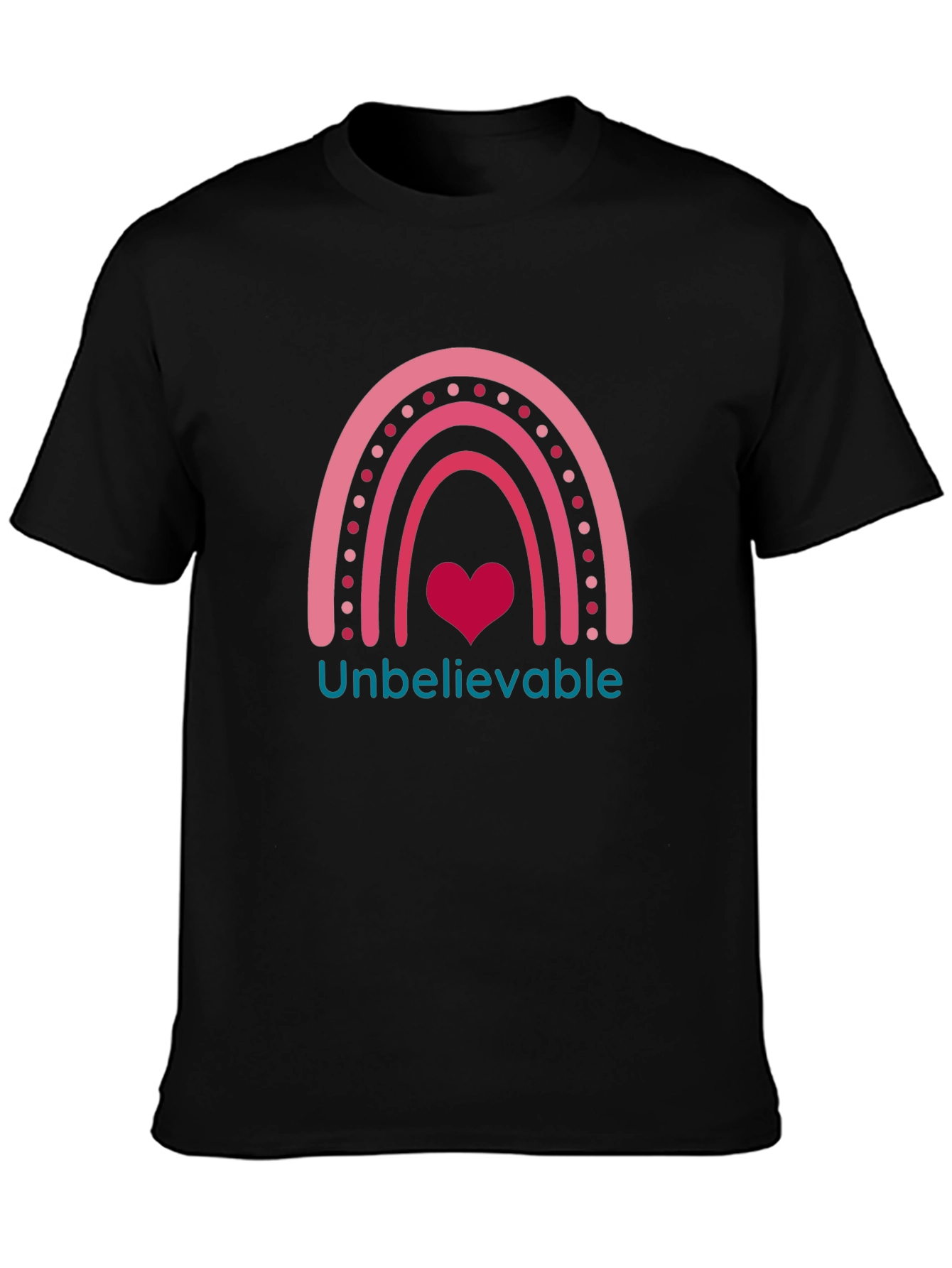 Unbelievable Rainbow Heart Graphic T-Shirt