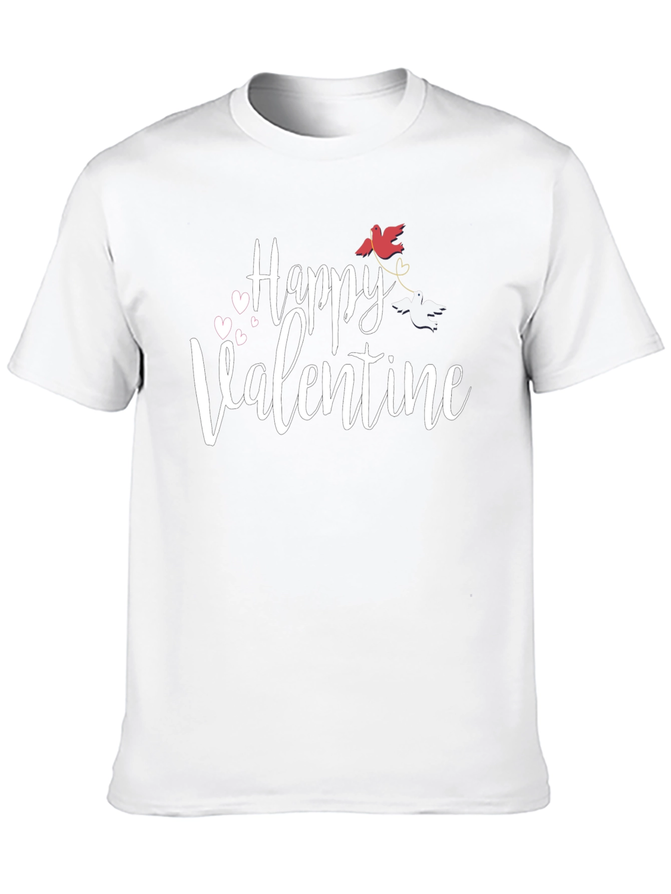Happy Valentine T-Shirt - Love Birds Design