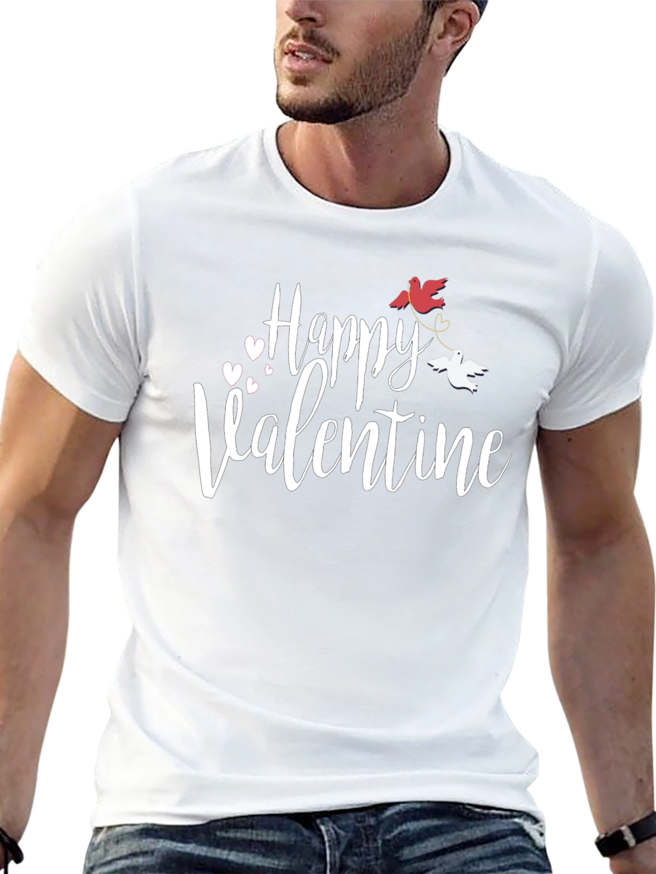 Happy Valentine T-Shirt - Love Birds Design