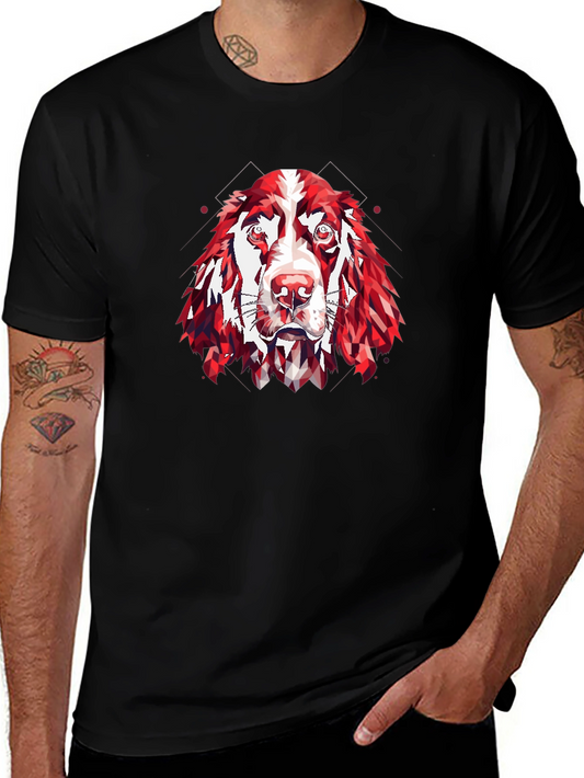 Geometric Dog Head T-Shirt