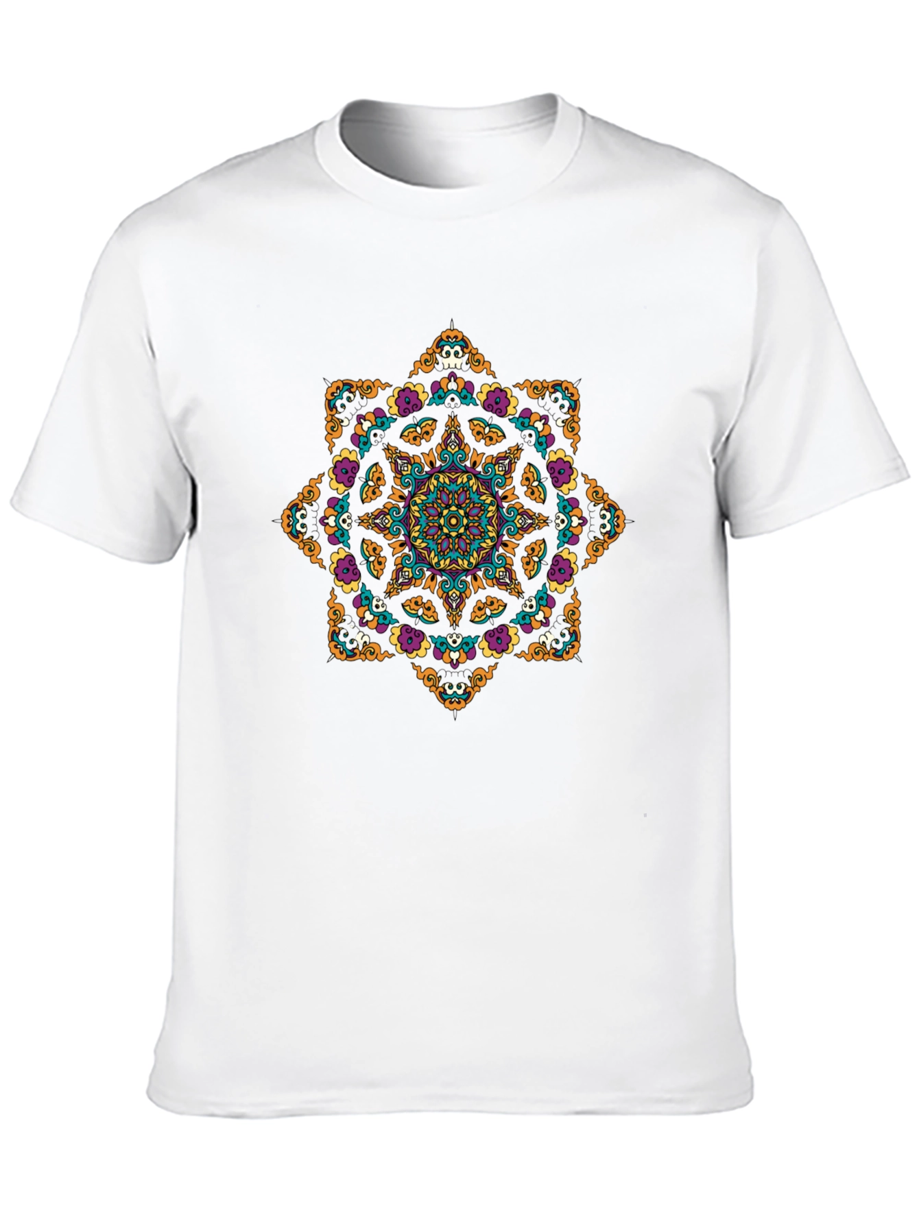 Skull Mandala Graphic Tee - Black