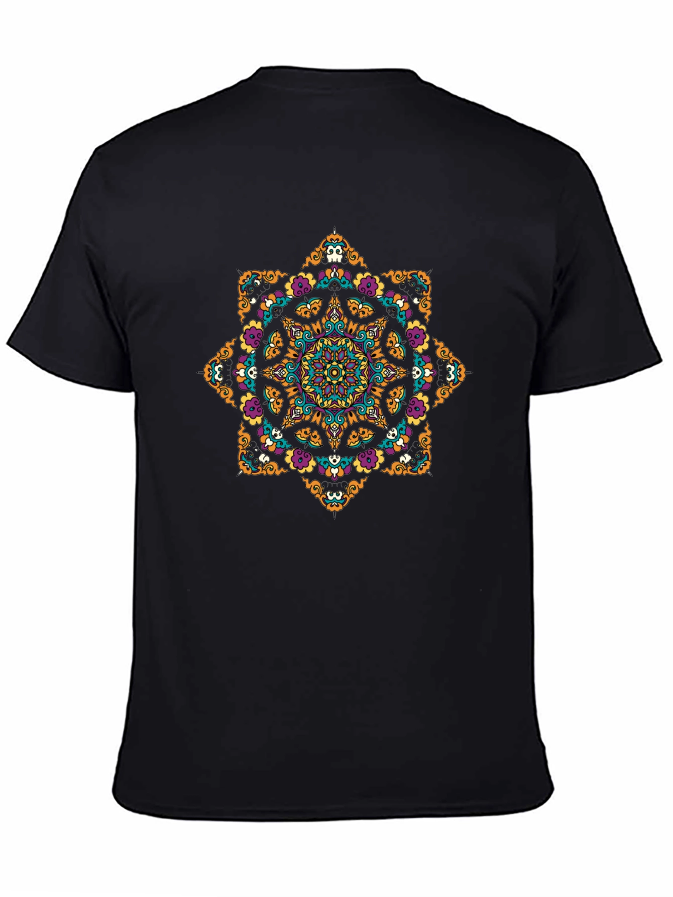Skull Mandala Graphic Tee - Black