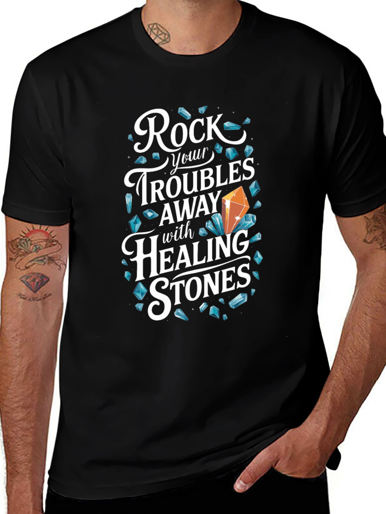 Rock Your Troubles Away Healing Stones T-Shirt