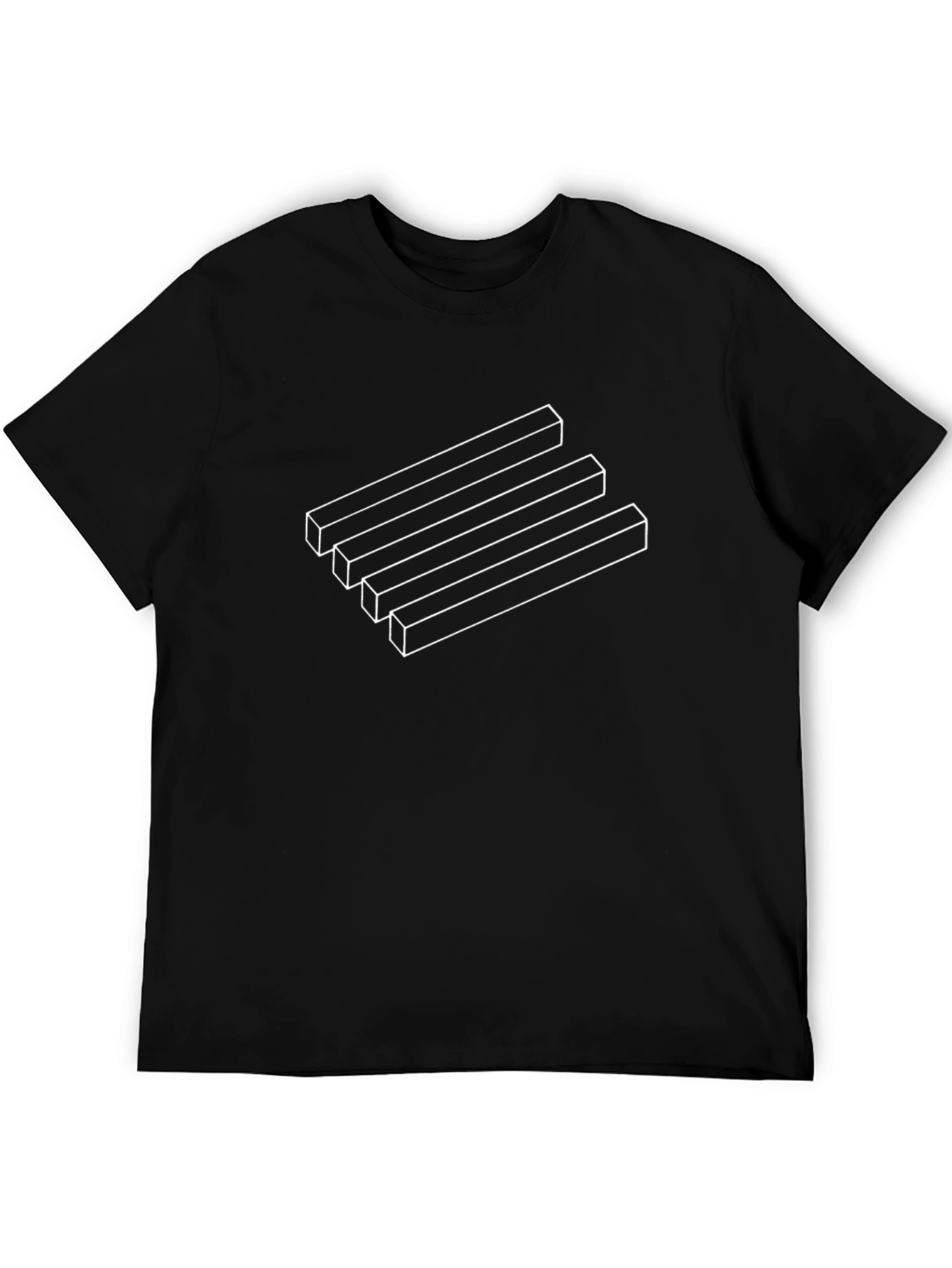 Optical Illusion Bar T-Shirt - Mens Black Graphic Tee