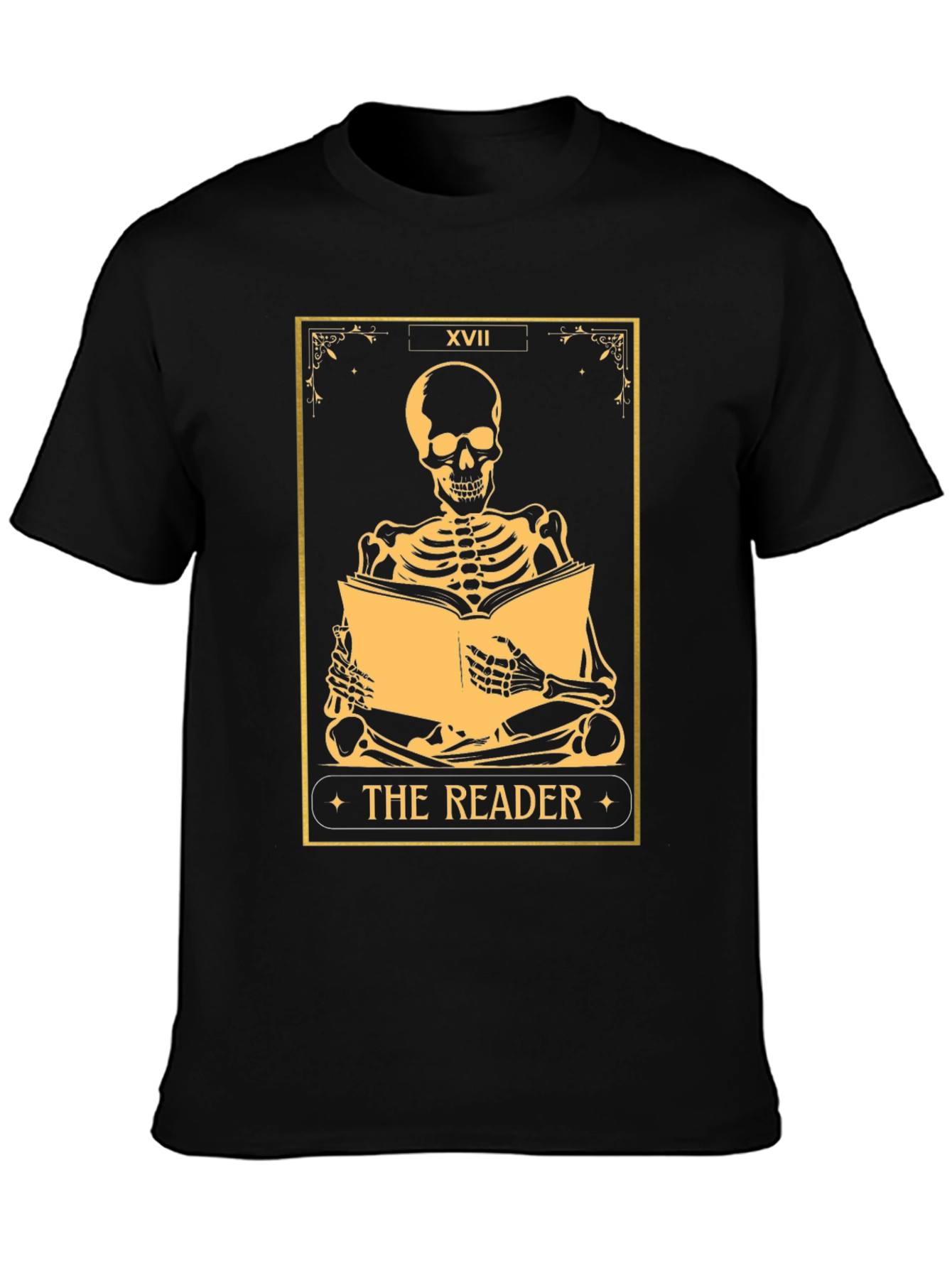 The Reader Tarot Skeleton T-Shirt - Unique Graphic Tee