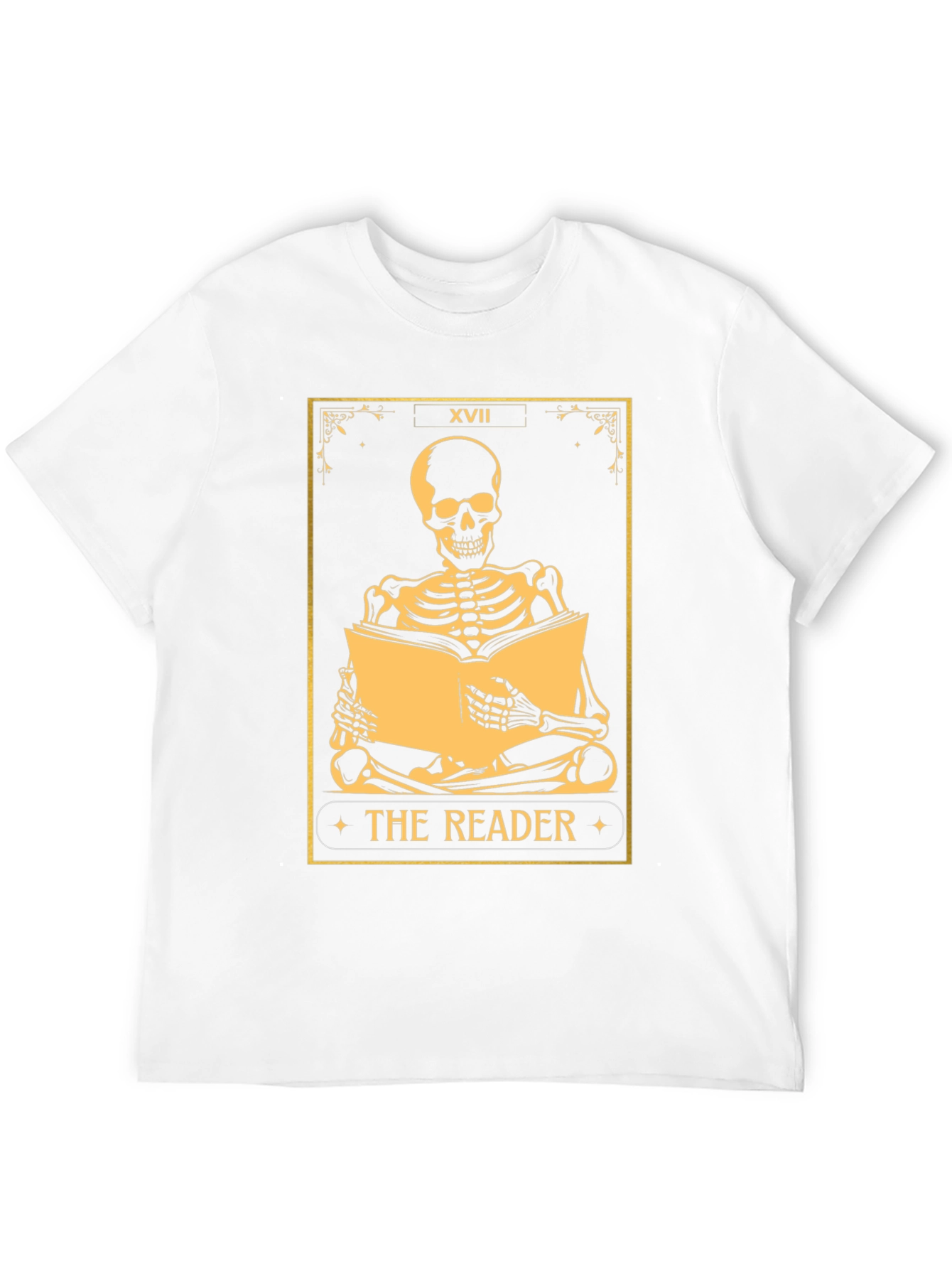 The Reader Tarot Skeleton T-Shirt - Unique Graphic Tee
