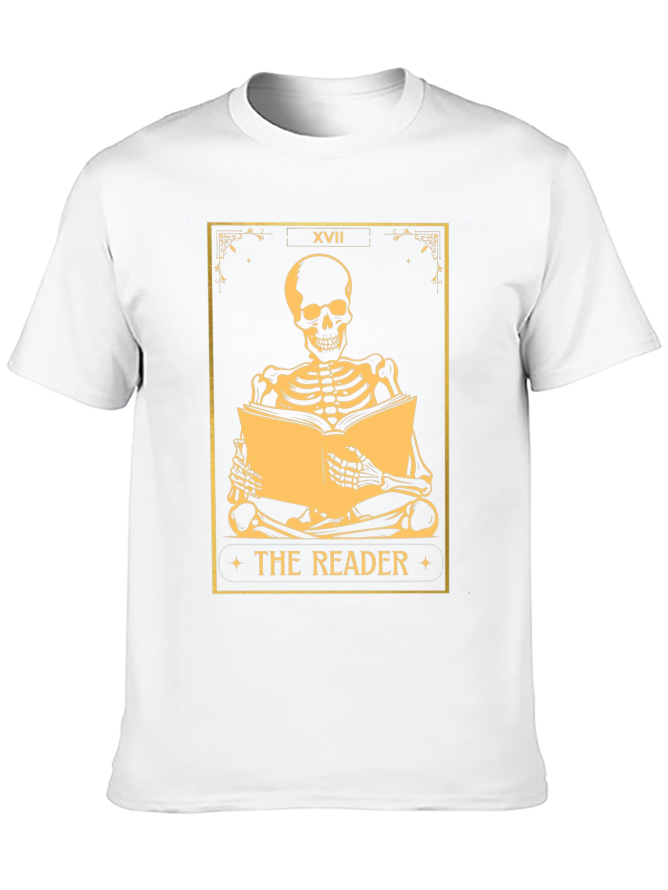 The Reader Tarot Skeleton T-Shirt - Unique Graphic Tee