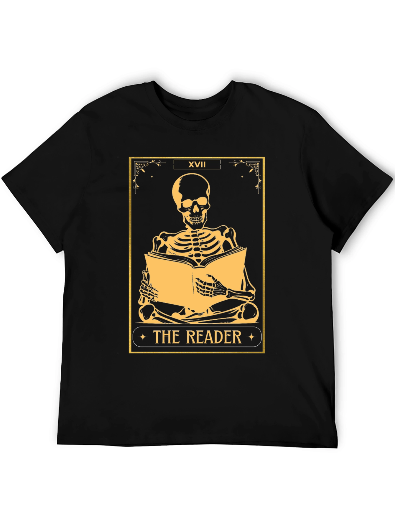 The Reader Tarot Skeleton T-Shirt - Unique Graphic Tee