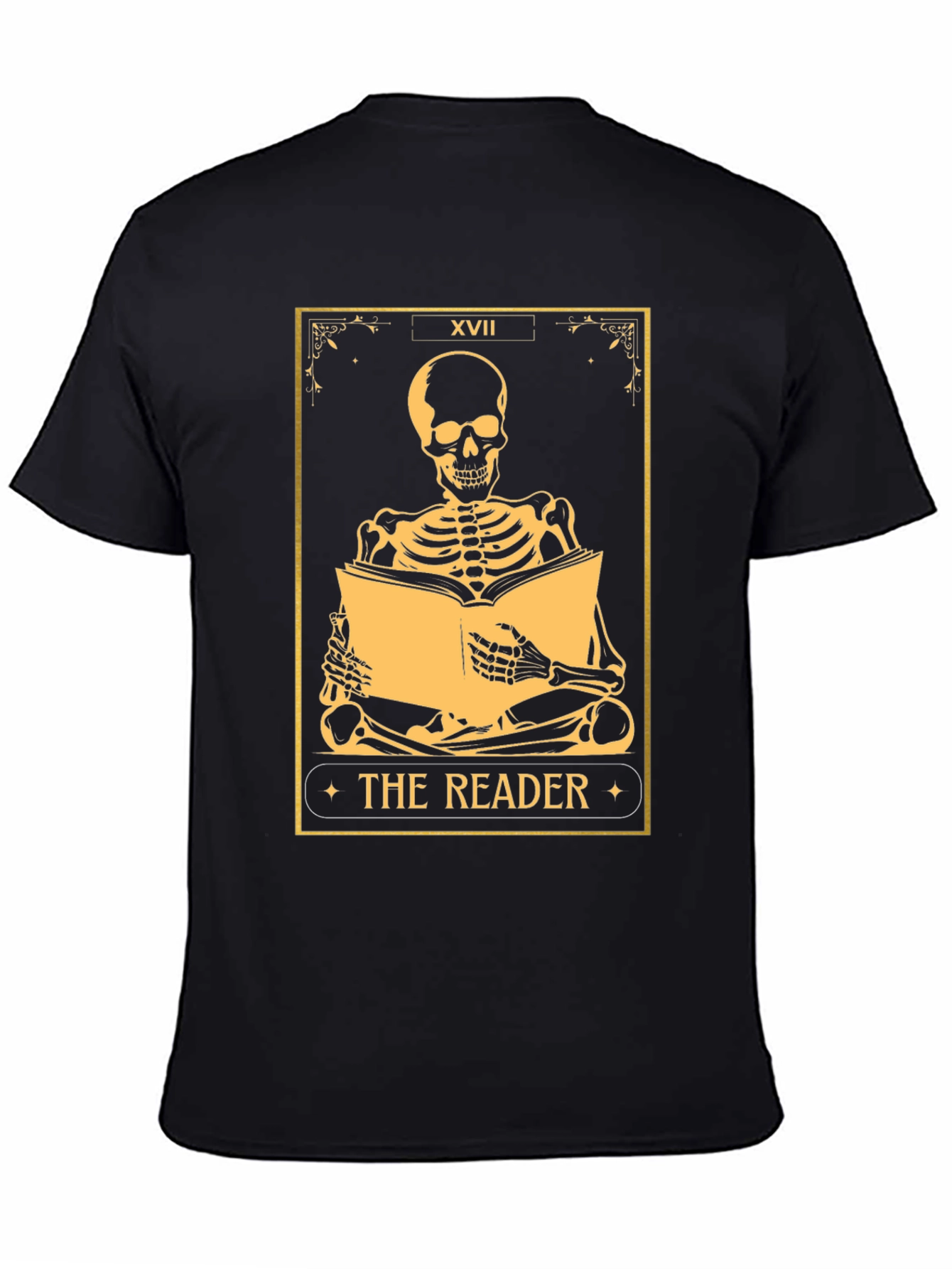 The Reader Tarot Skeleton T-Shirt - Unique Graphic Tee