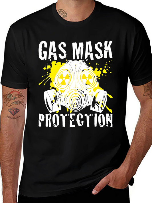Gas Mask Protection Black T-Shirt