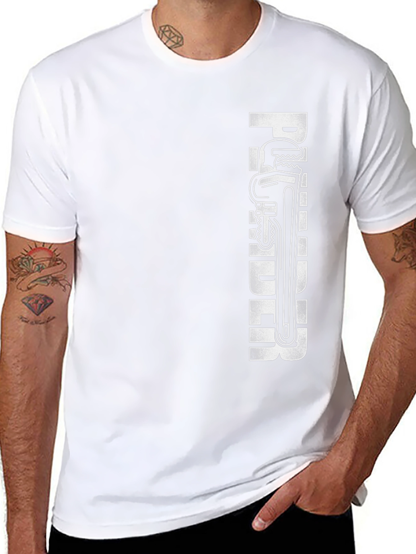 Plumber Graphic T-Shirt - Black Crew Neck Tee
