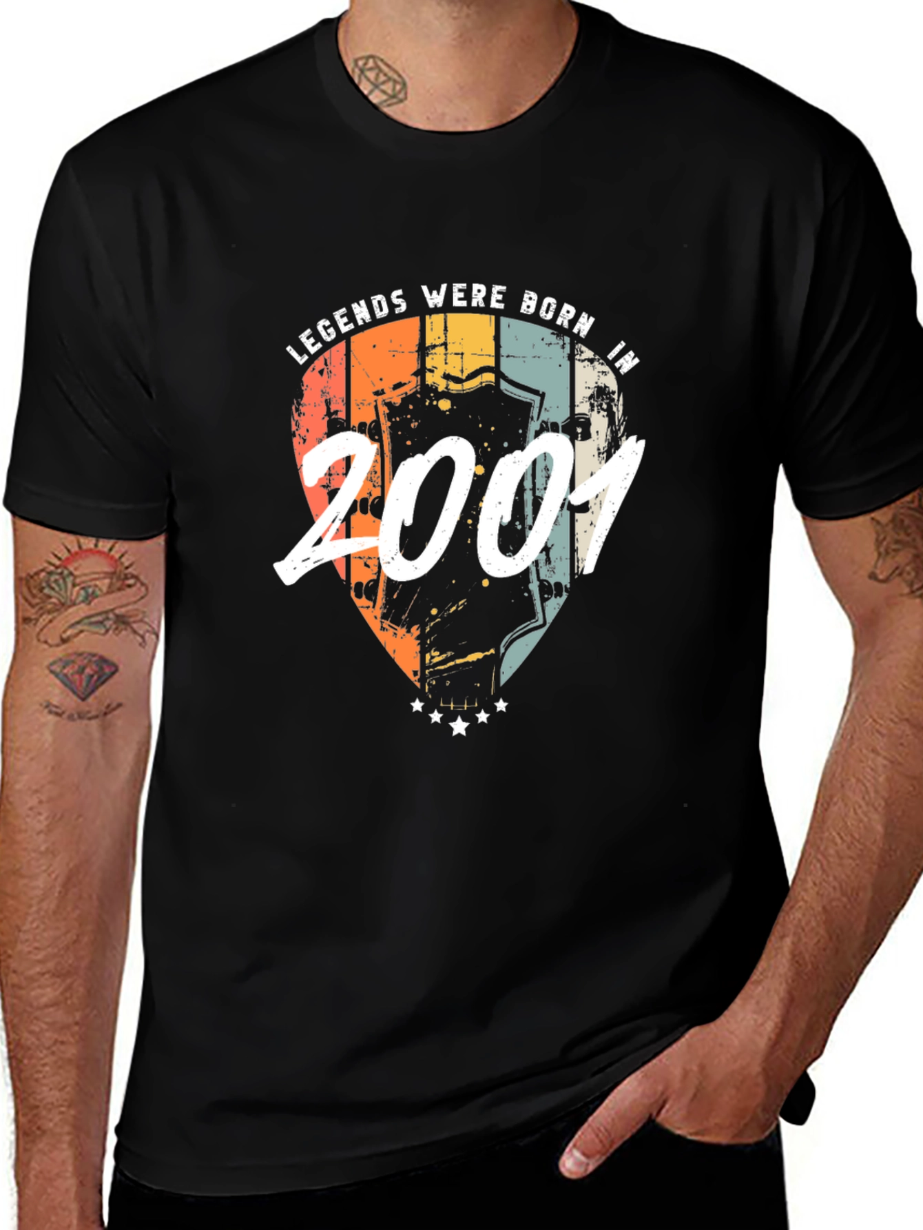 Legends Born in 2001 Guitar Pick Graphic Tee