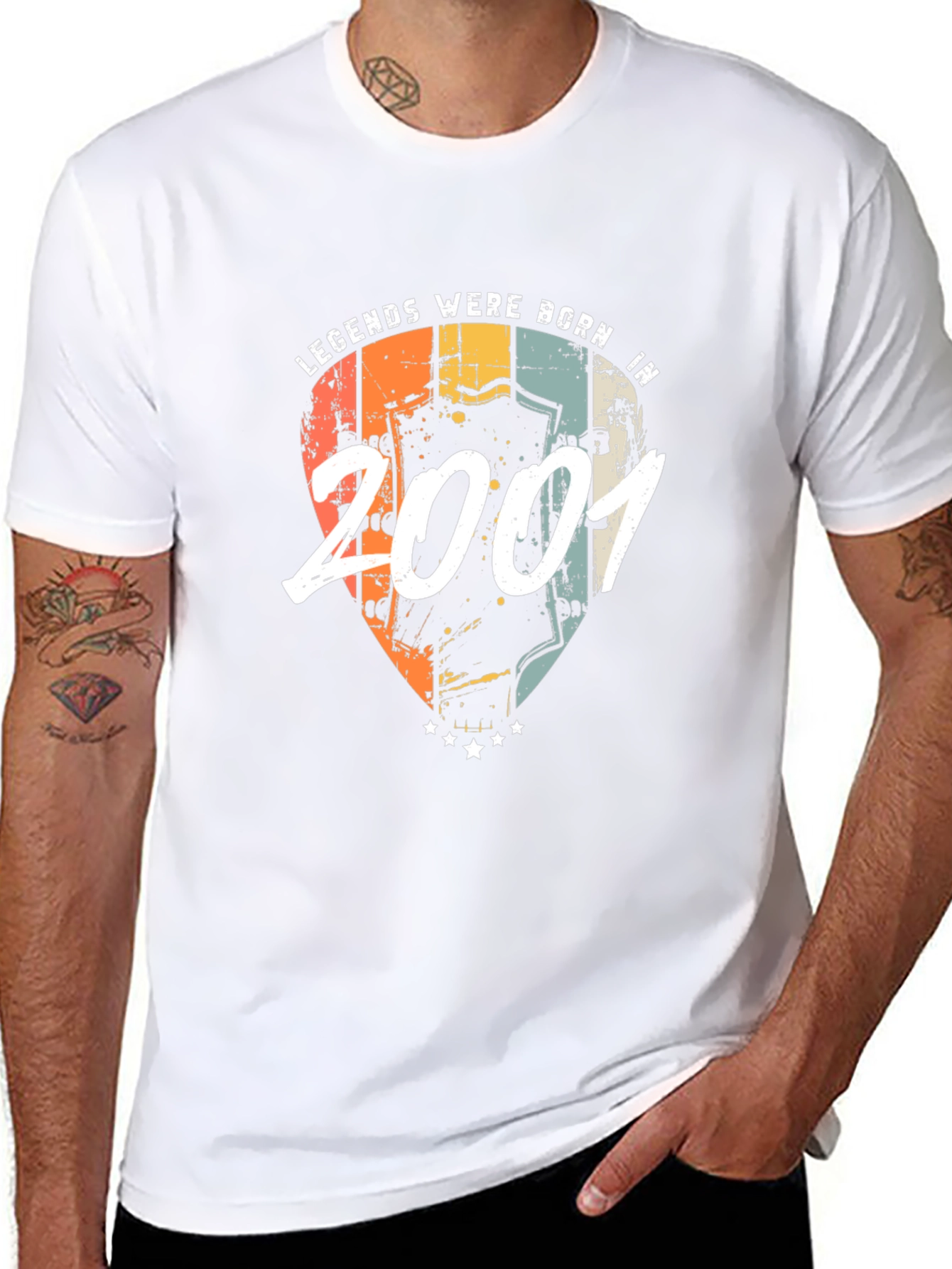 Legends Born in 2001 Guitar Pick Graphic Tee