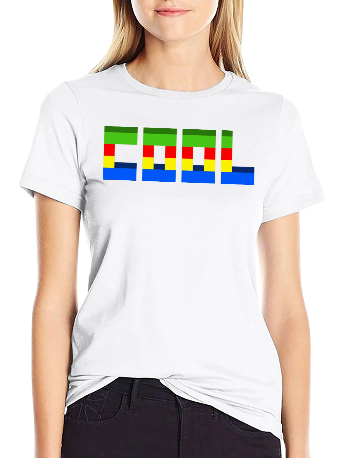 Pixelated Cool Graphic Black T-Shirt