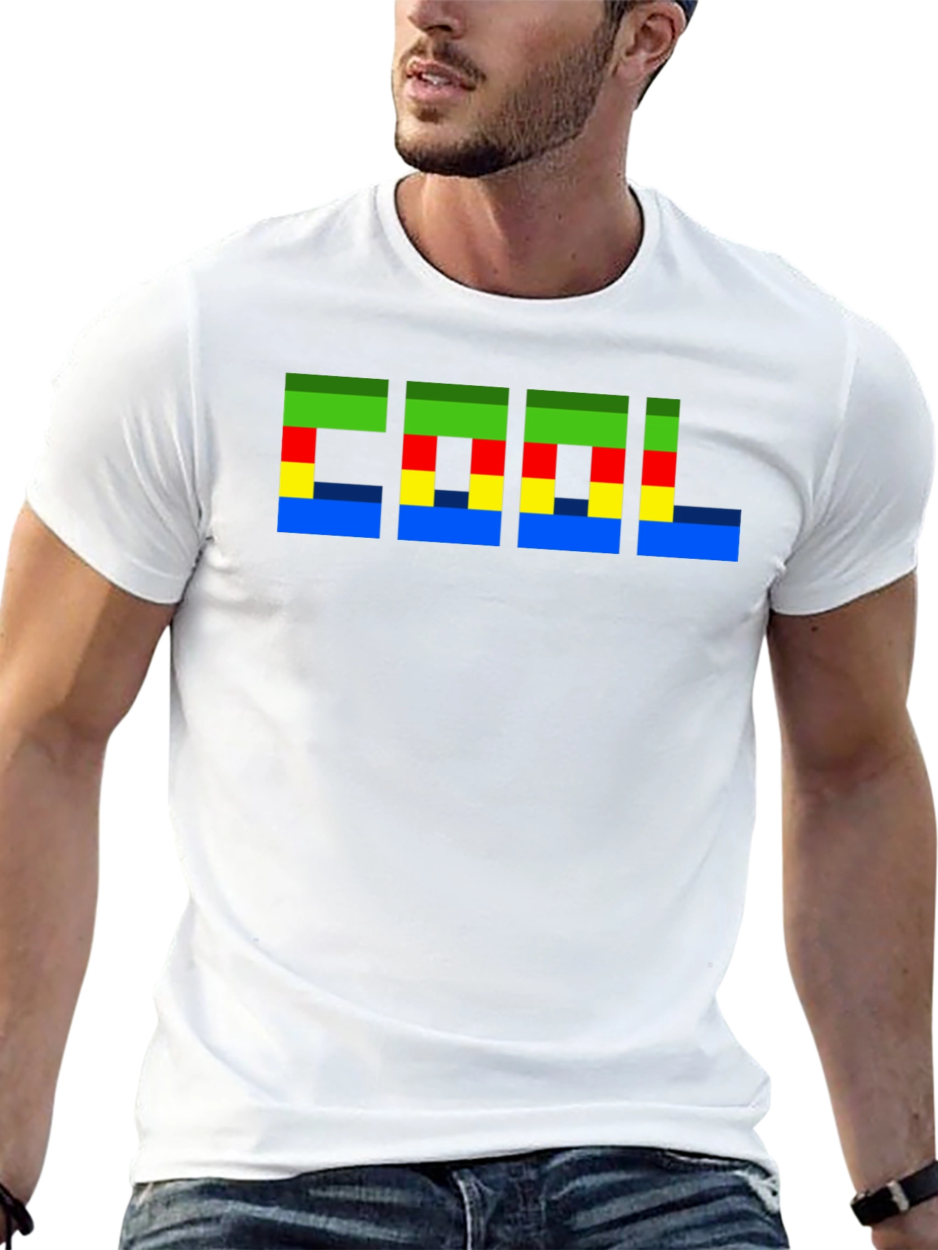 Pixelated Cool Graphic Black T-Shirt