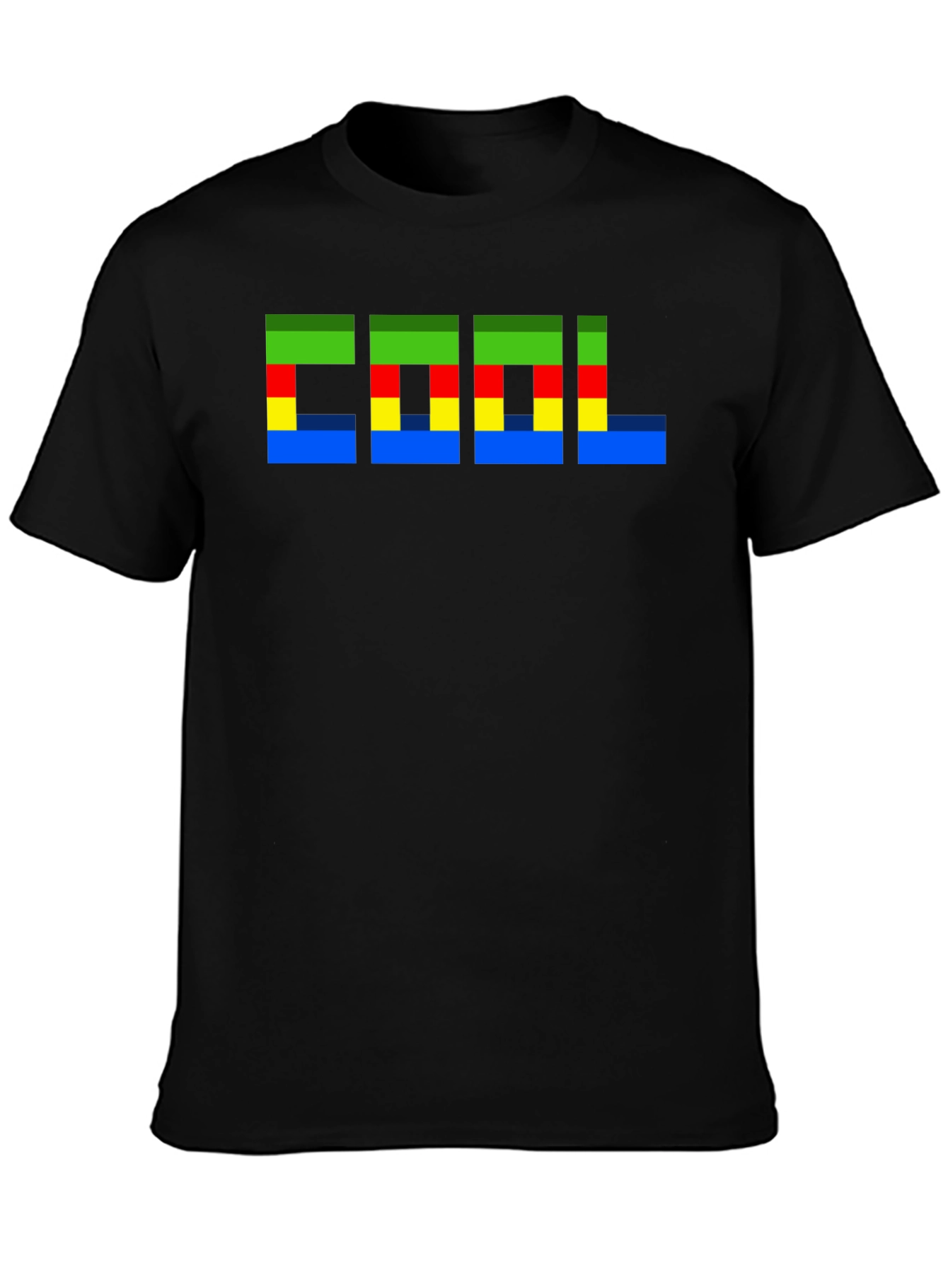 Pixelated Cool Graphic Black T-Shirt