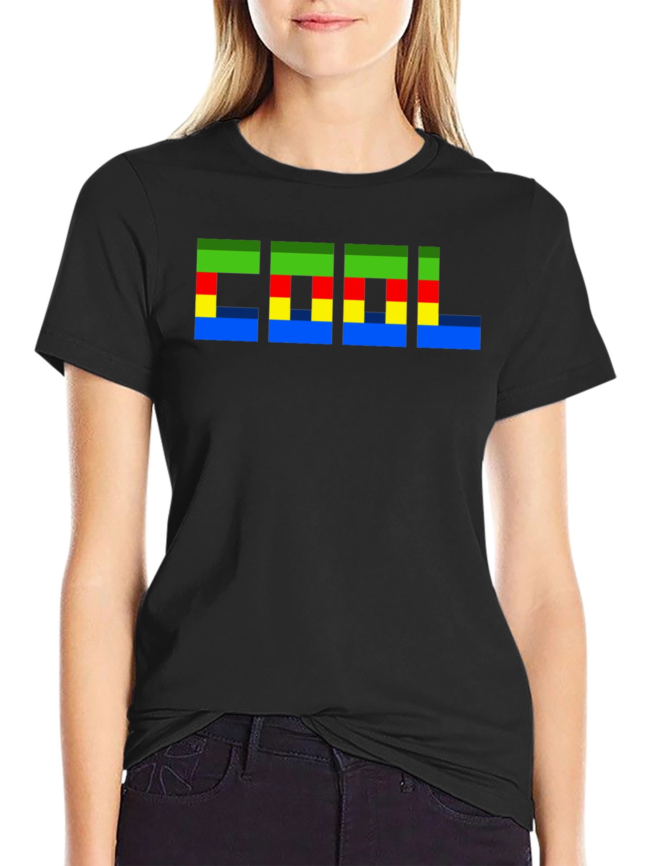Pixelated Cool Graphic Black T-Shirt