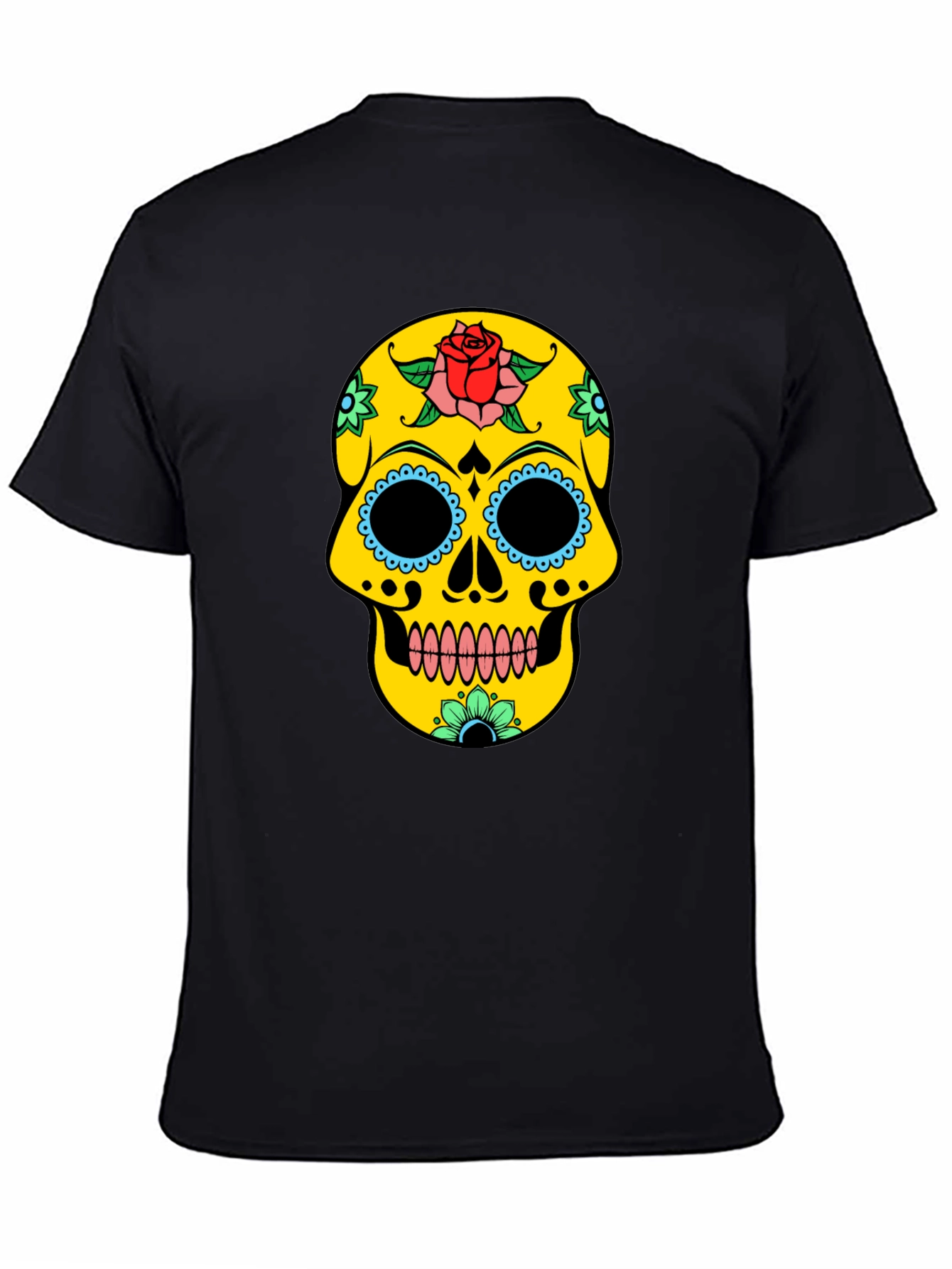 Sugar Skull Graphic Tee - Black