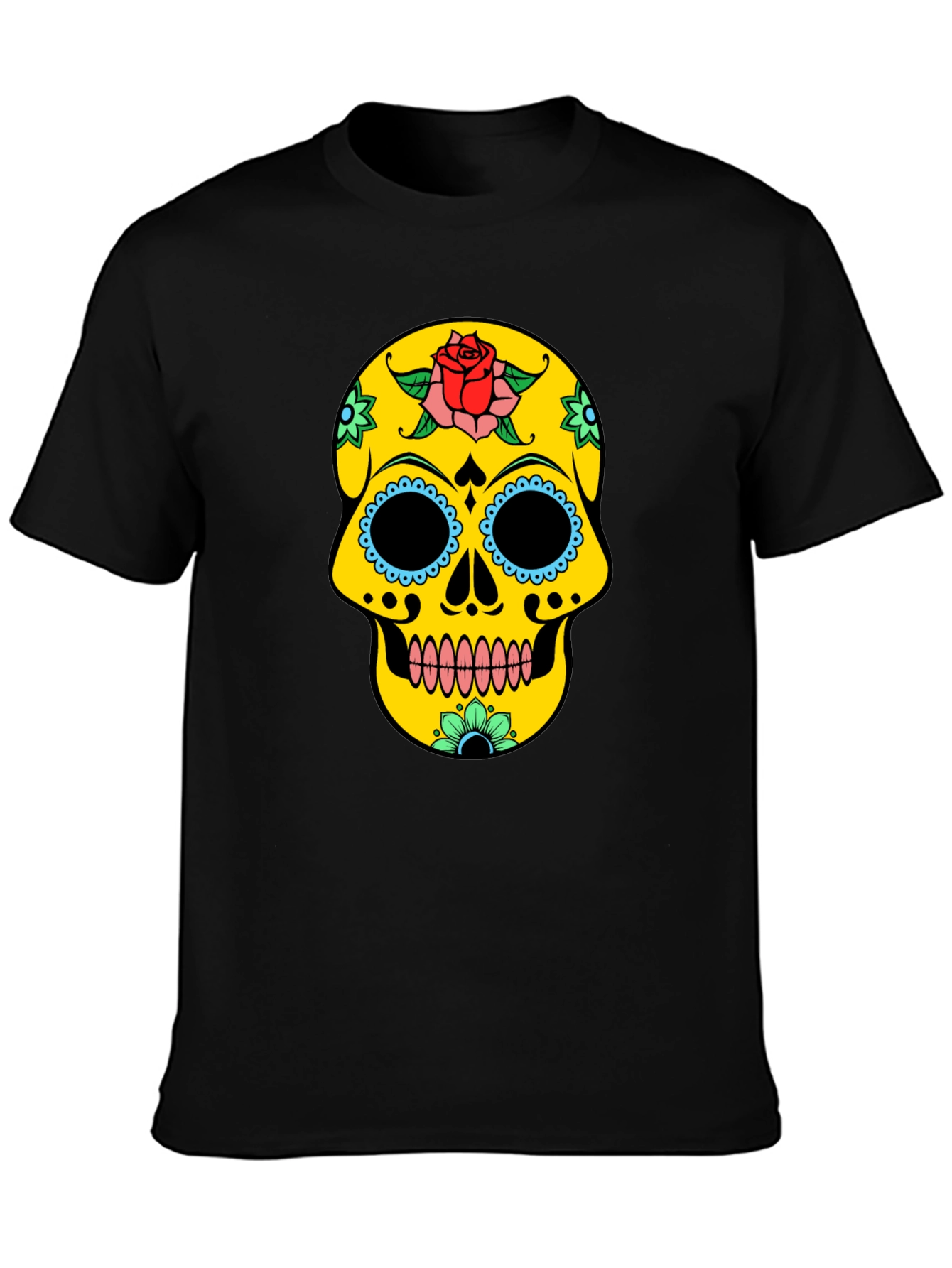 Sugar Skull Graphic Tee - Black