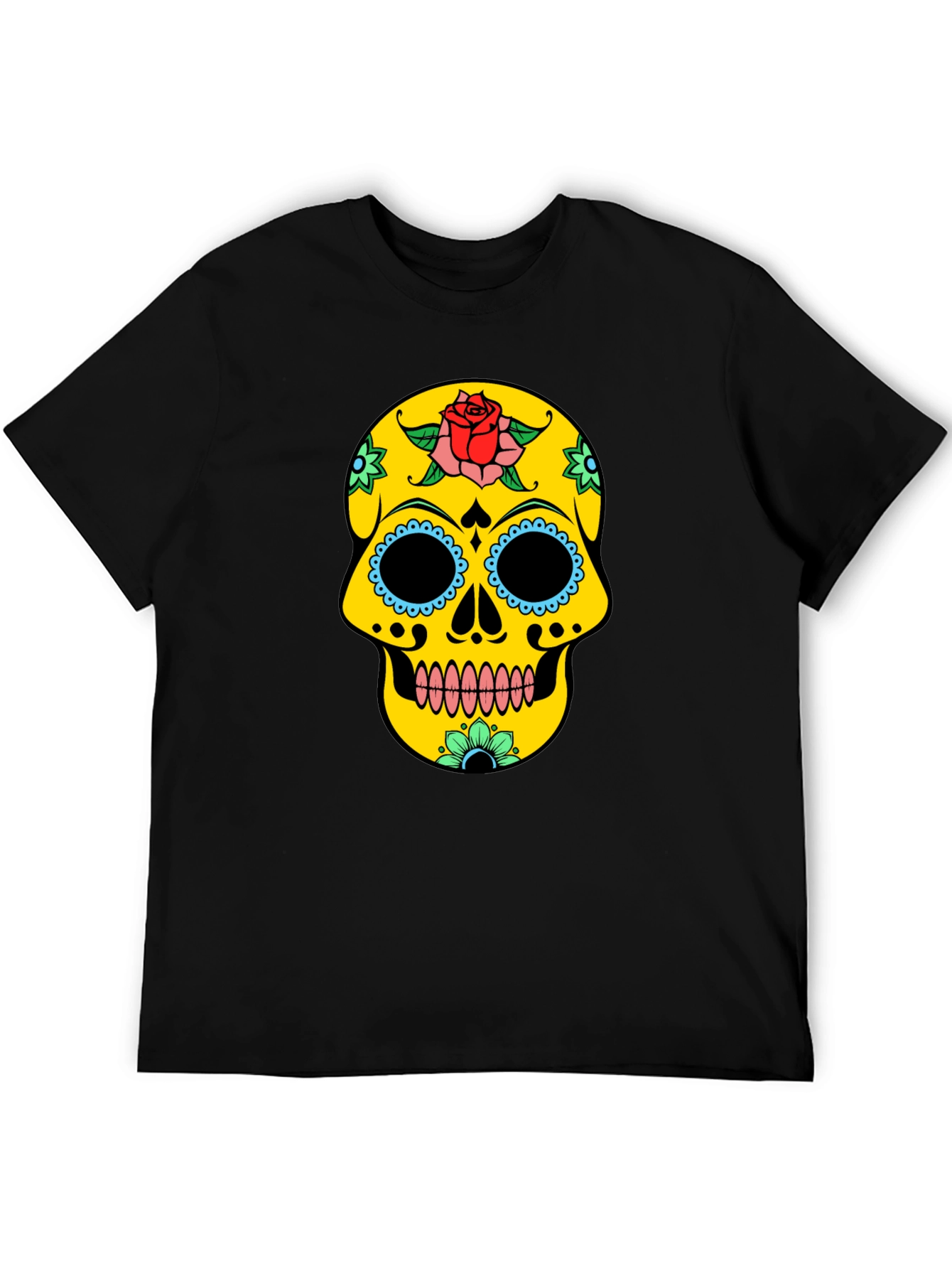 Sugar Skull Graphic Tee - Black