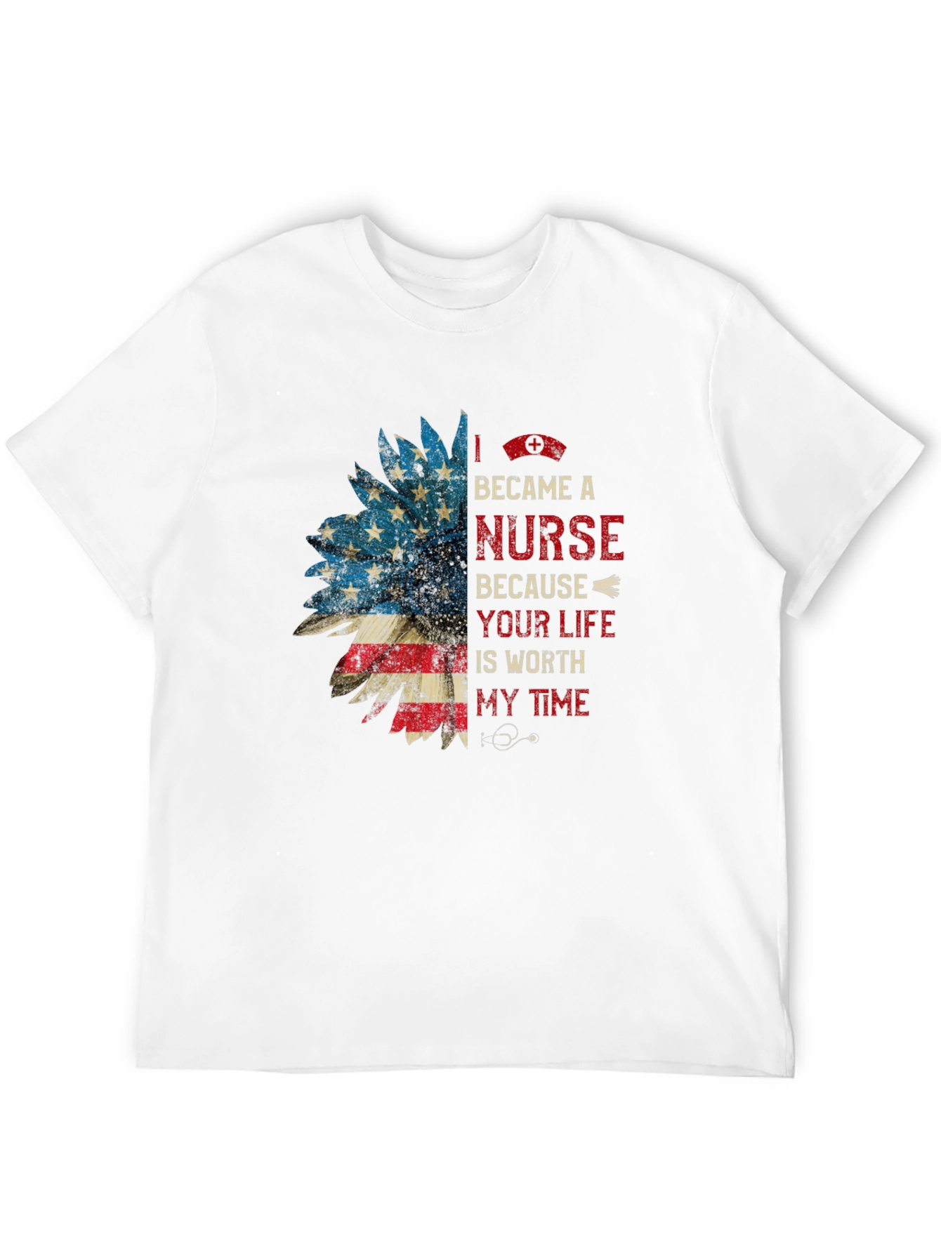 Nurse Sunflower T-Shirt Patriotic