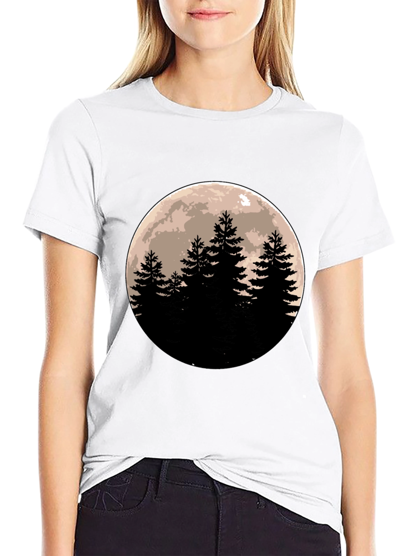 Moonlit Forest Black T-Shirt