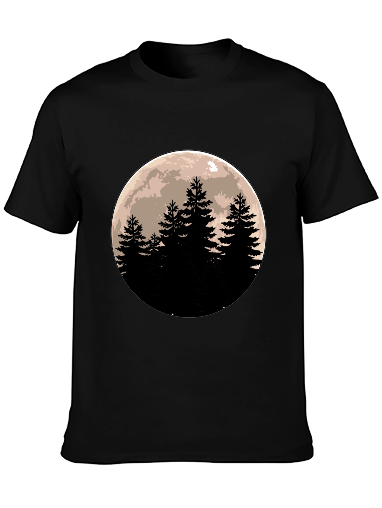 Moonlit Forest Black T-Shirt
