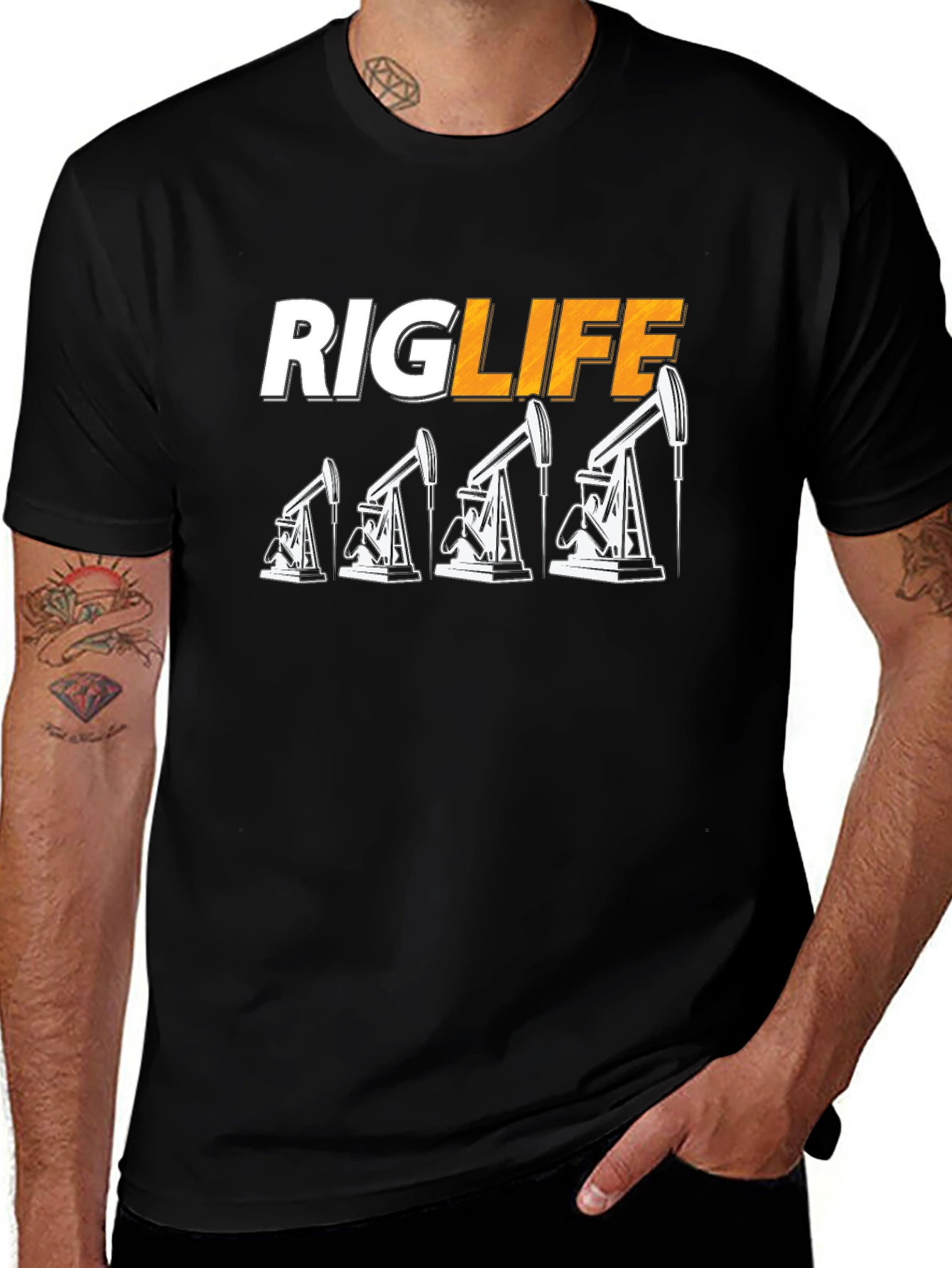 Rig Life Oil Field Worker T-Shirt - Black
