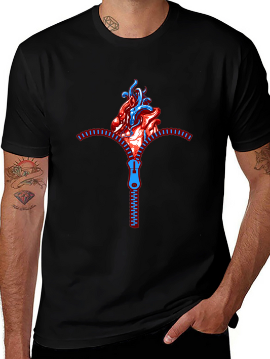 Anatomical Heart Zipper T-Shirt